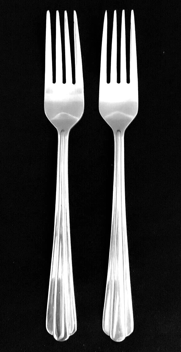 HAMPTON Silversmiths CENTRAL Set Of 2 SALAD FORKS 7 1/4" Stainless Flatware VGC