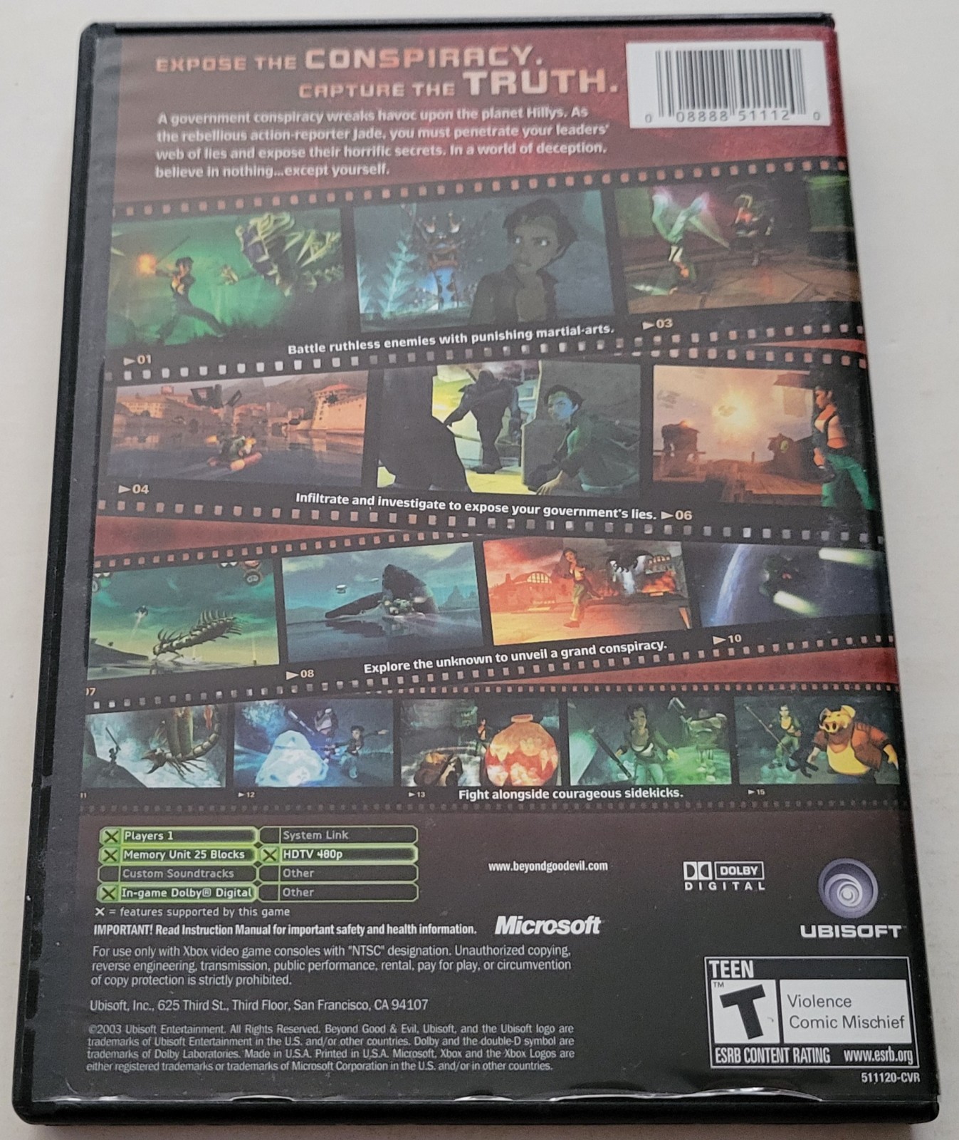 CASE & MANUAL ONLY - Beyond Good & Evil (Xbox, 2003) Near Mint Cond! Ubisoft