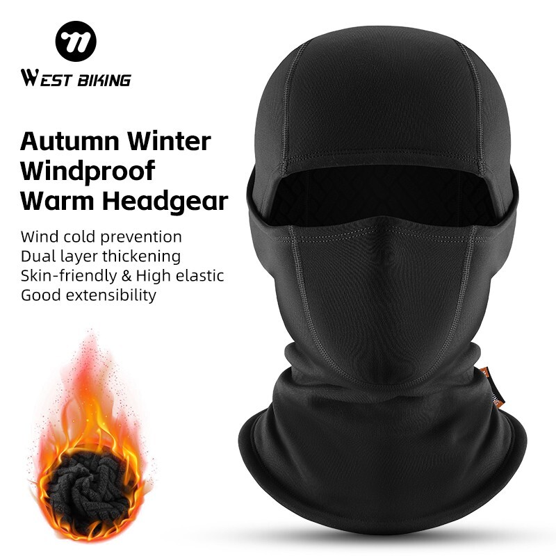 WEST BIKING Winter Warm Fleece Balaclava Hats Hats Face Mask Cycling Cap