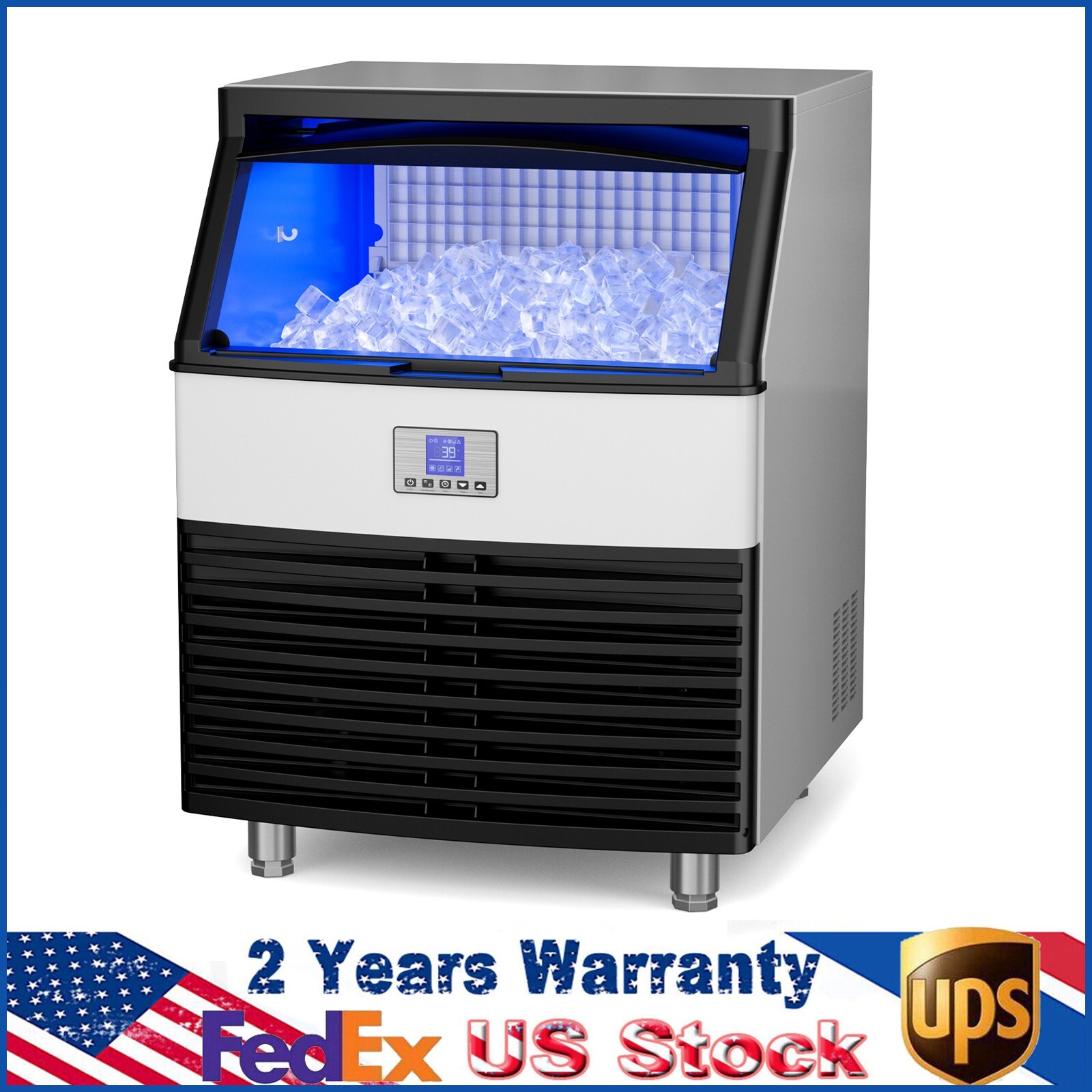 450lbs/24h Commercial Ice Machine, Industrial Ice Maker Machine, Freestanding