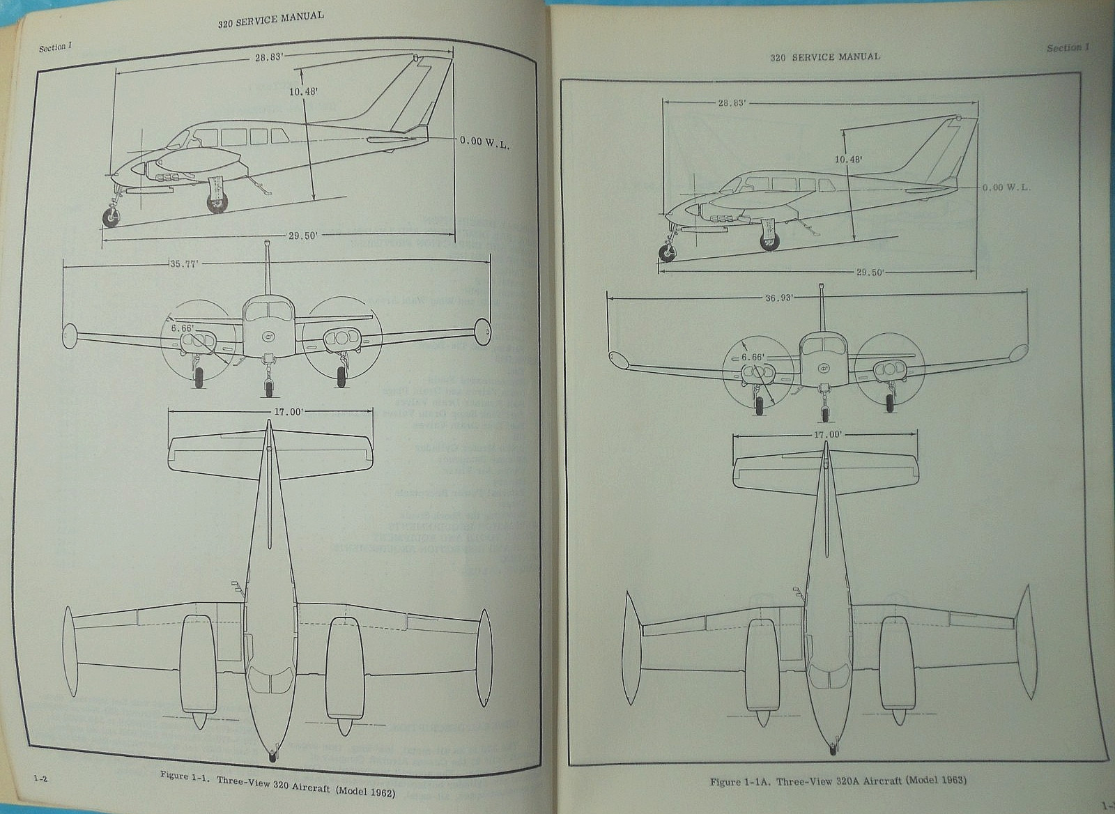 Twin Cessna 320 Skyknight Maintenance Service Manual 1962-1965 Inspection Chart
