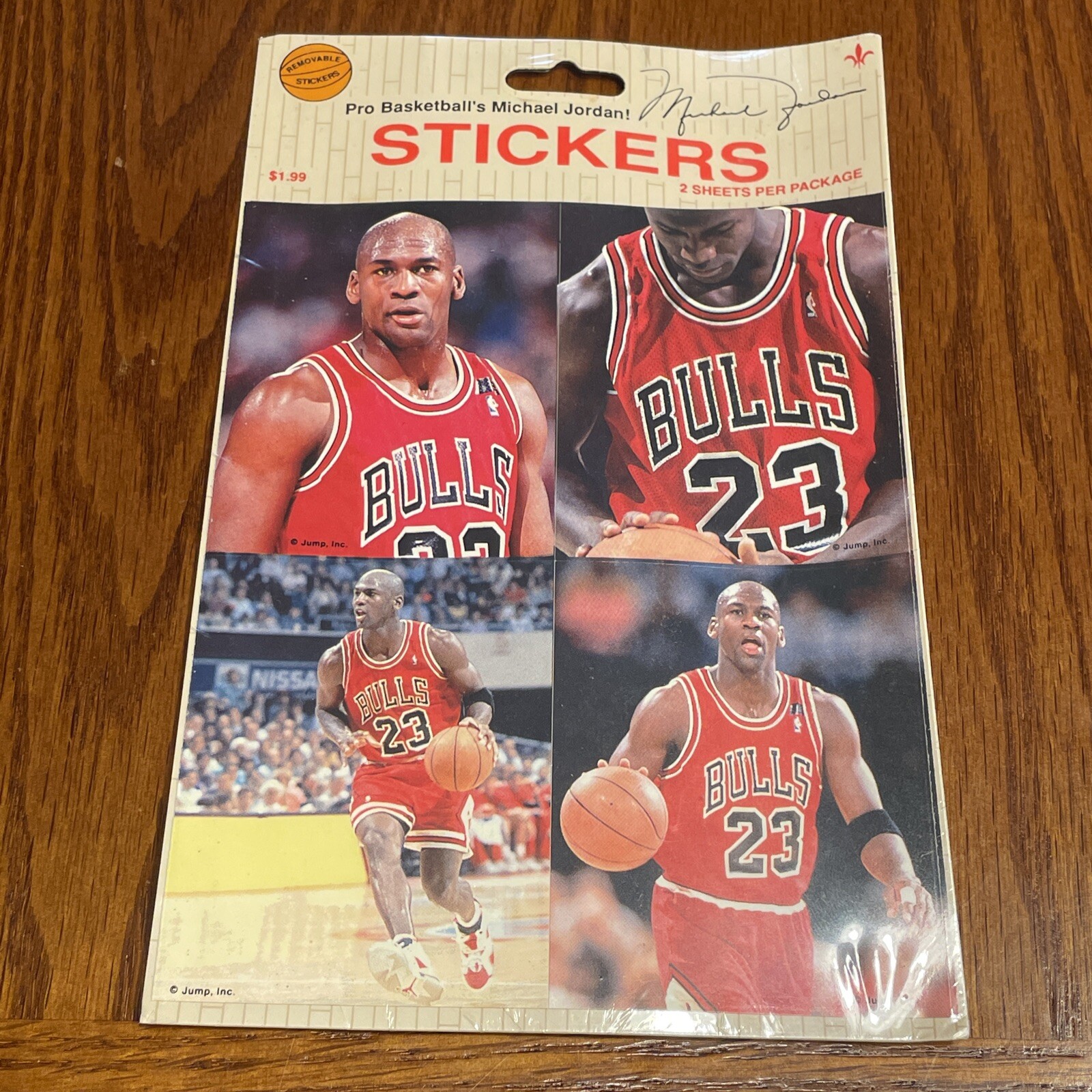 Michael Jordan Bulls Poster Sticker Jump Inc Gibson Greetings FACTORY SEALED NEW