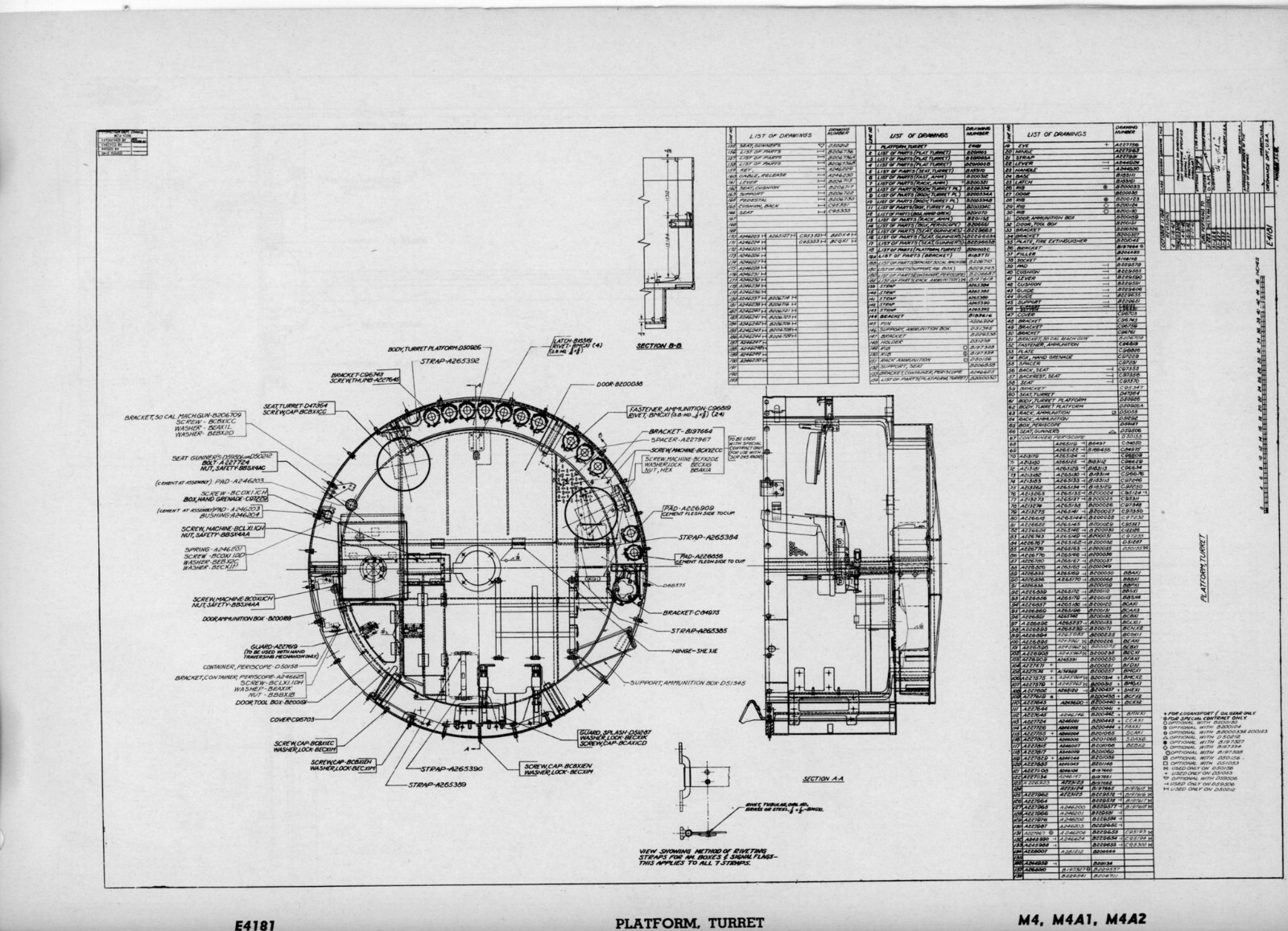 92 Page 1940-1942 Factory Drawings Of M4 Sherman Tank Digital Book on Data CD