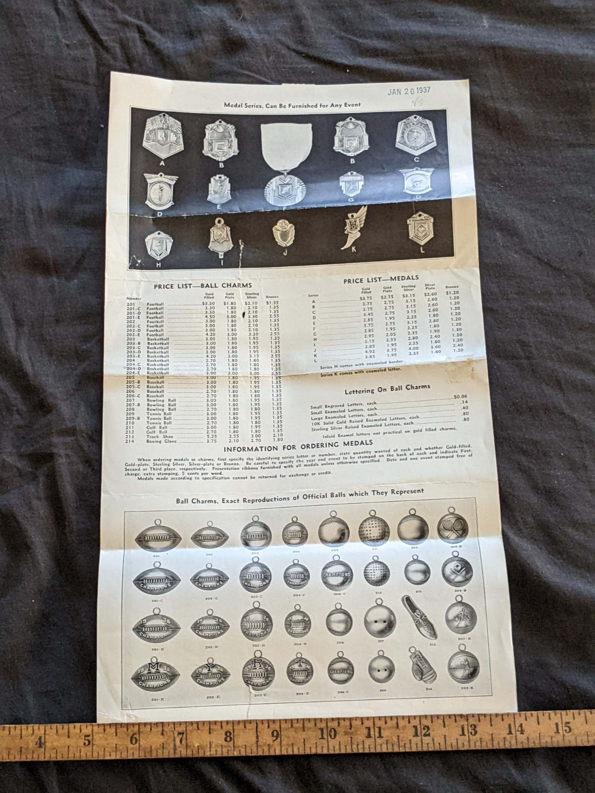 1930s Andrews jewelry manufacturing charm and trophy sales brochure