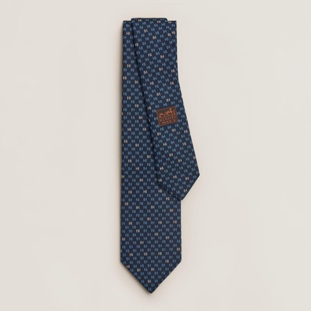 Hermes H Speed Silk Necktie French Made 100% Silk Used