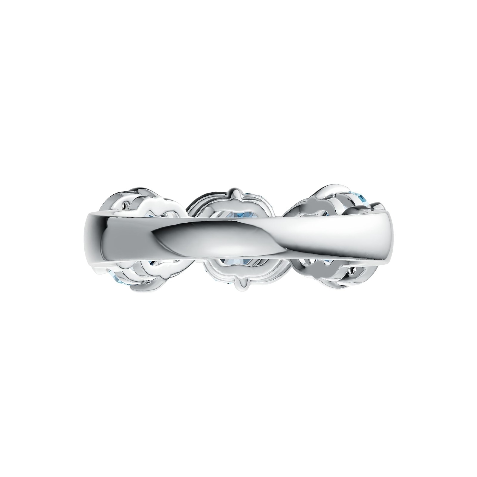 Sterling Silver Semi Mount Ring Setting Oval OV 7X5mm with White Topaz