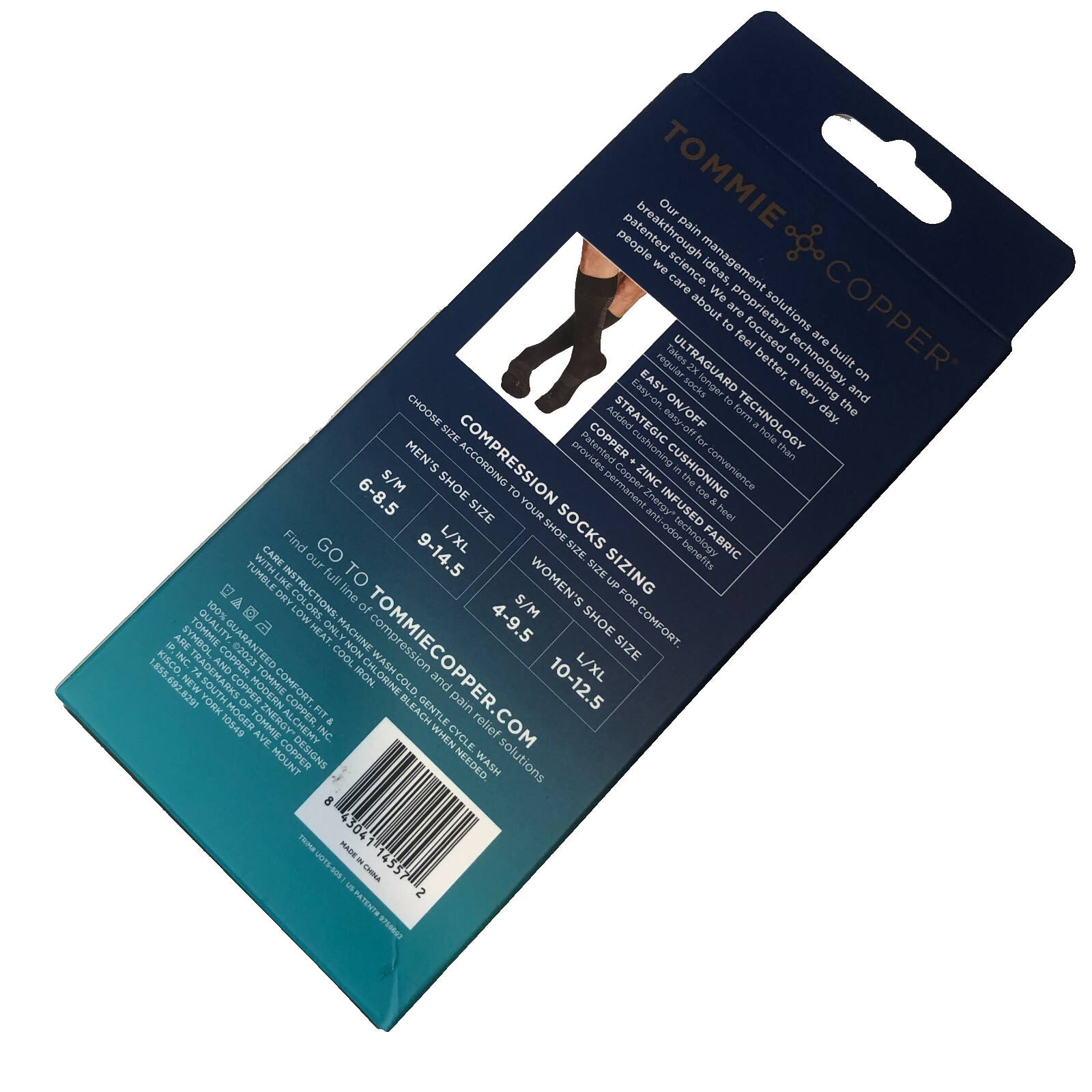 Tommie Copper Black Compression Socks Size L/XL Anti Odor