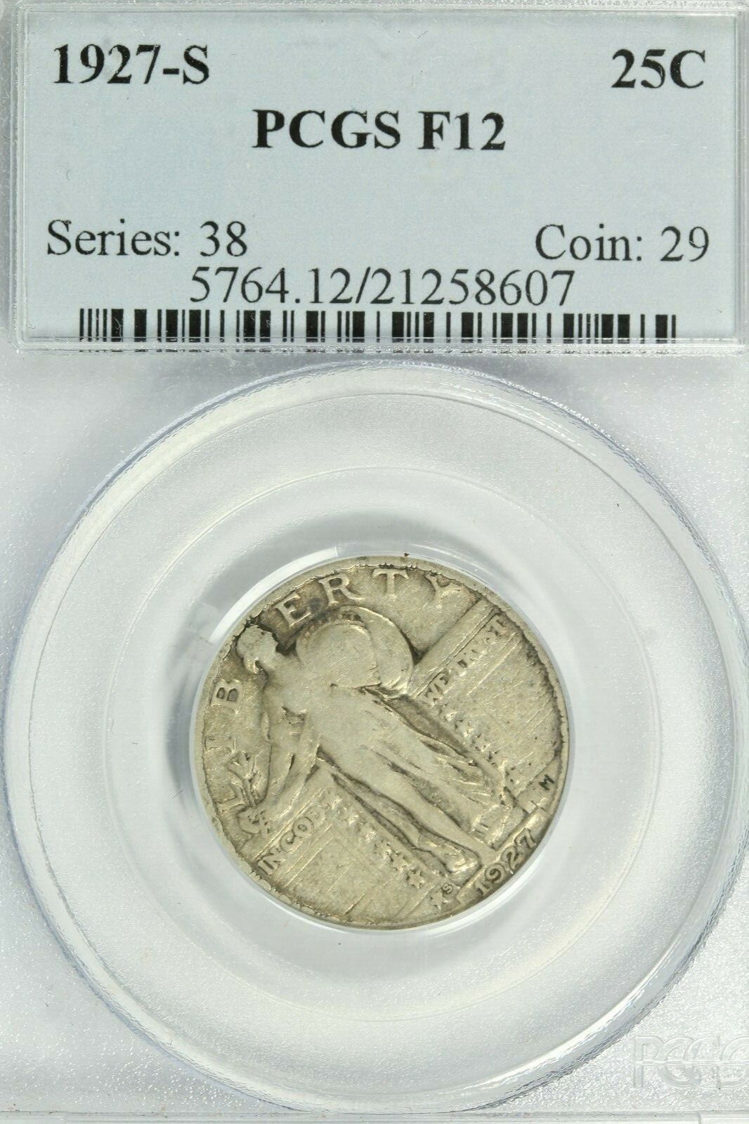 1927-S Standing Liberty Quarter PCGS F12