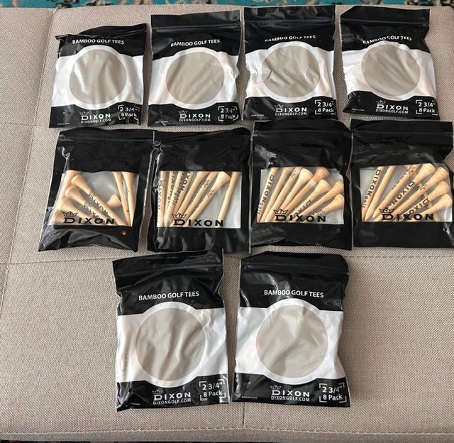 Dixon Bamboo Golf Tees 2 3/4” NEW 10 Pack w/8 in each/80 Total