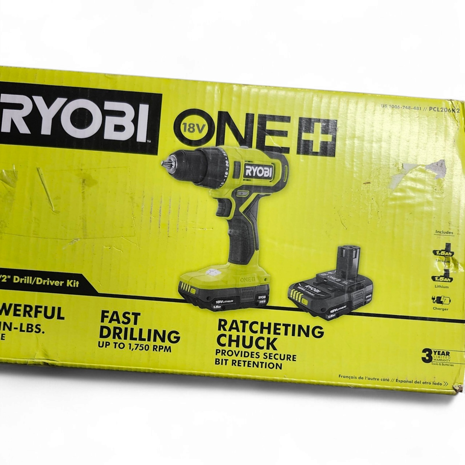 RYOBI 18V ONE+ 1/2 in. Drill/Driver Kit (PCL206K2) – Open Box