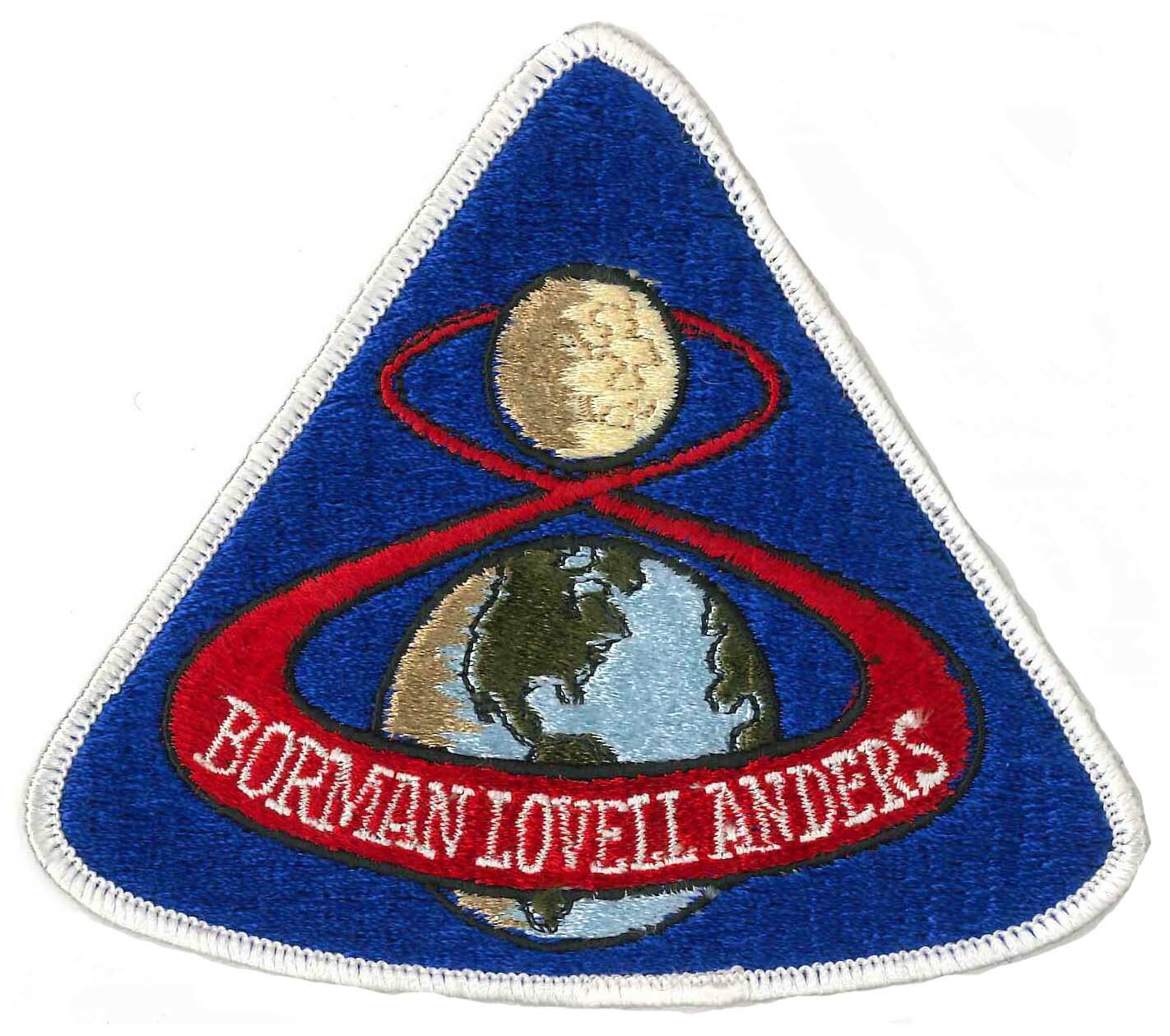 NASA Patch Apollo 8 - 4 inch wide AB Emblem iron-on back