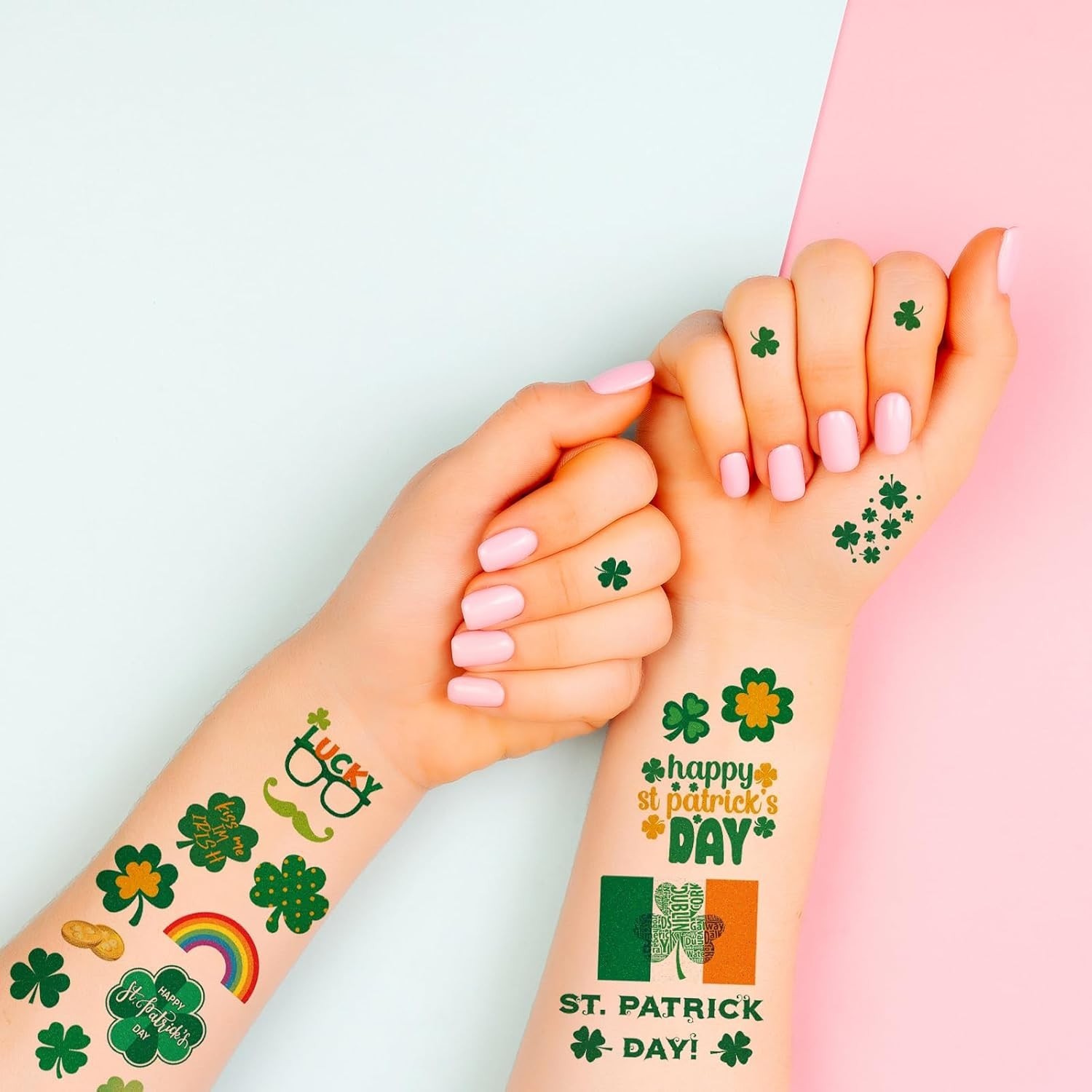 23 Sheets Large Glitter St. Patrick's Day Tattoos Accessories, 100+ Pcs Lucky...