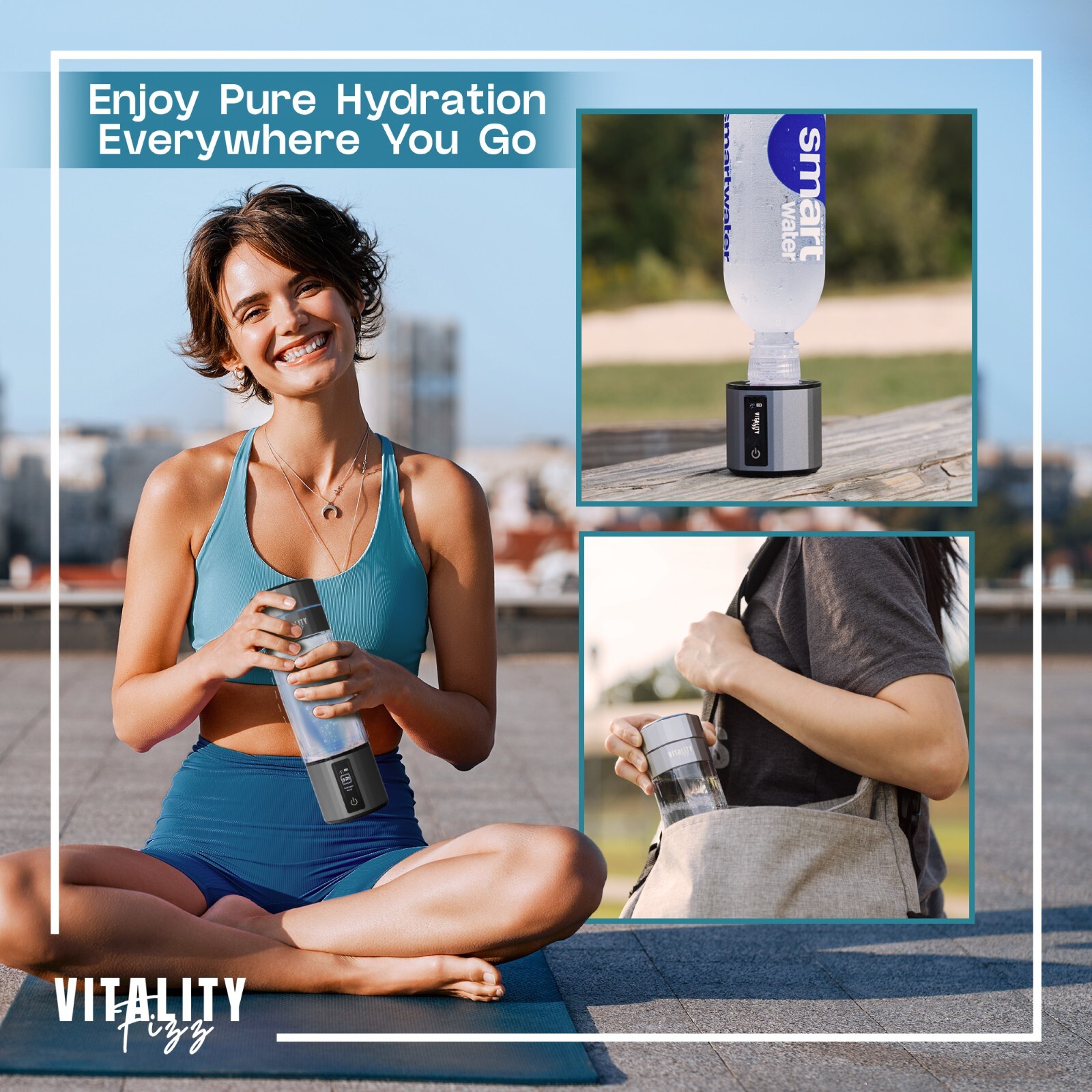 Open Box Vitality Fizz Hydrogen Bottle w/ Inhaler Kit | 6000+ PPB | SPE/PEM Tech