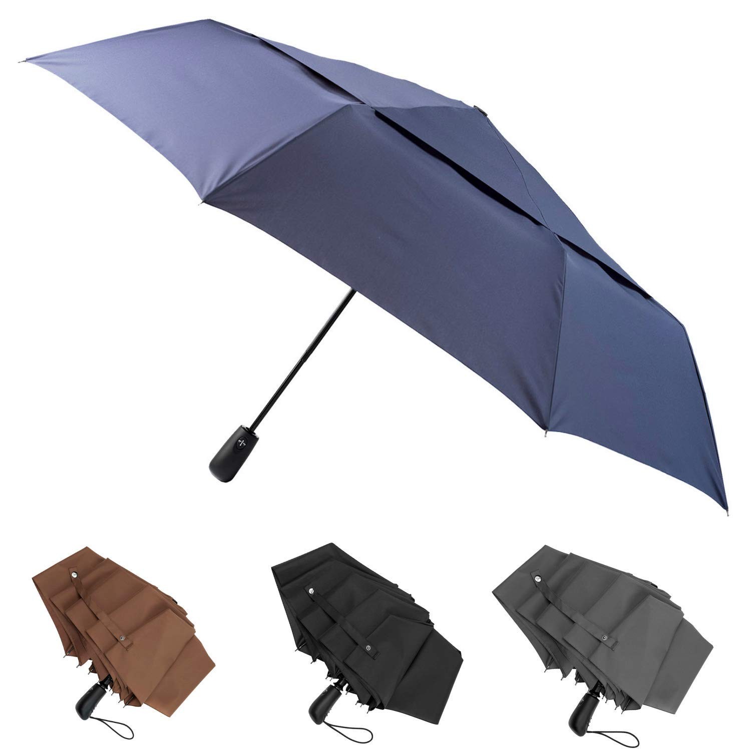 Large Umbrella Windproof 54 Inch Folds Into Portable Travel Size - Big Enough...