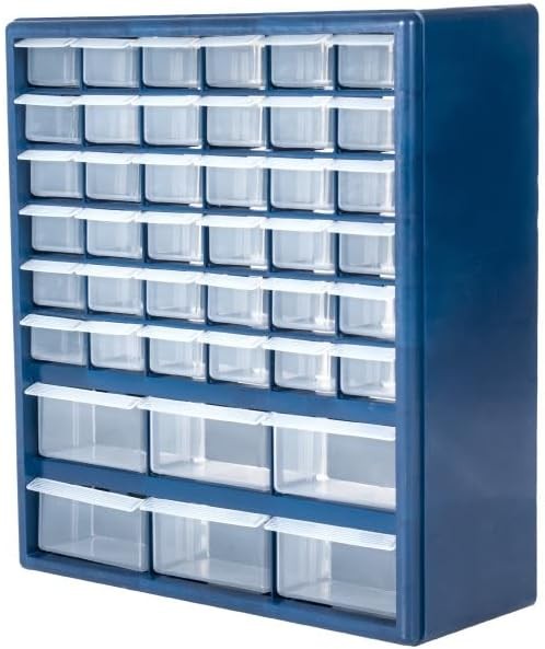 Plastic Storage Drawers 42-Compartment Organizer Desktop/Wall Mount for Hardware