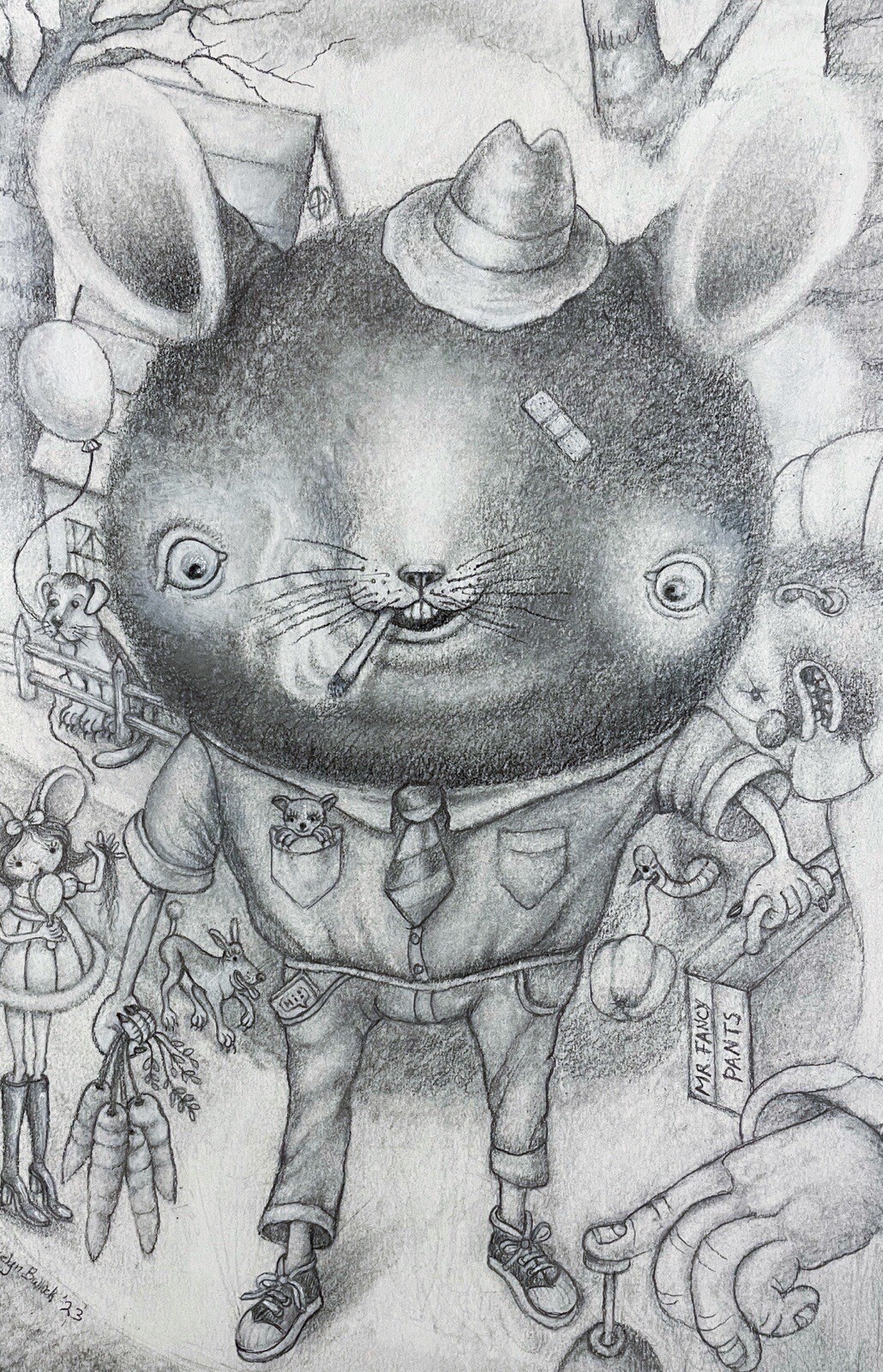 Mouse Original Drawing Mr. Fancy Pants By Jocelyn Bullock