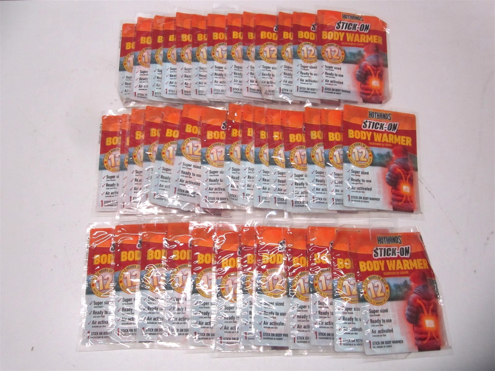Hothands Stick-On Body Warmer - Up to 12 Hours of Heat 02/2027 - Lot of 40