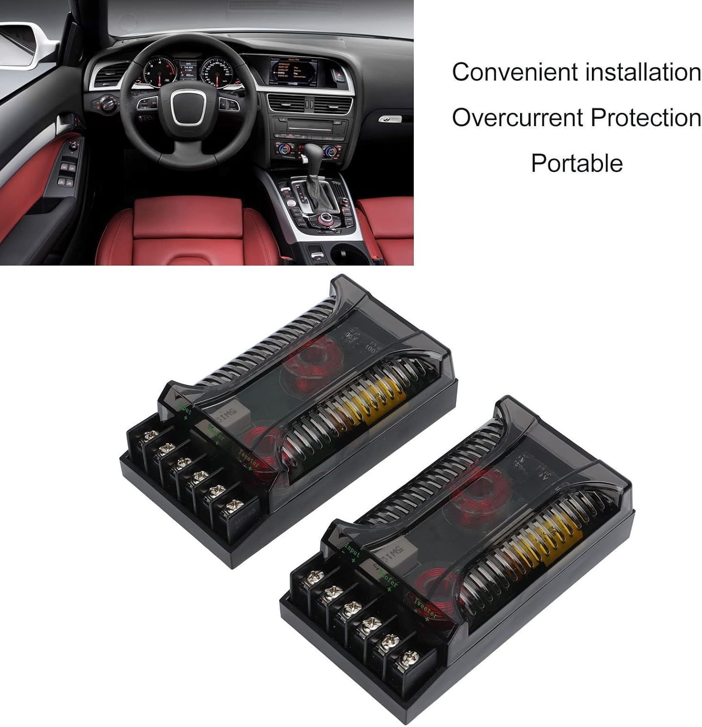 Bass Improvement 2 Way Crossover for Car Speakers-~