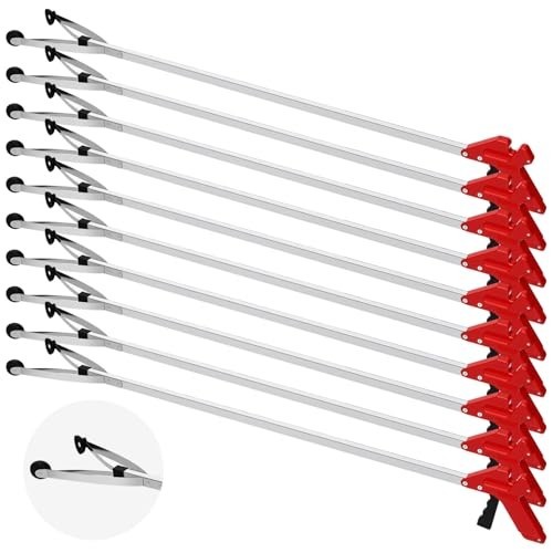 10 Pack Suction Cup Grabber Tool, 43 in Long Litter Picker, Red