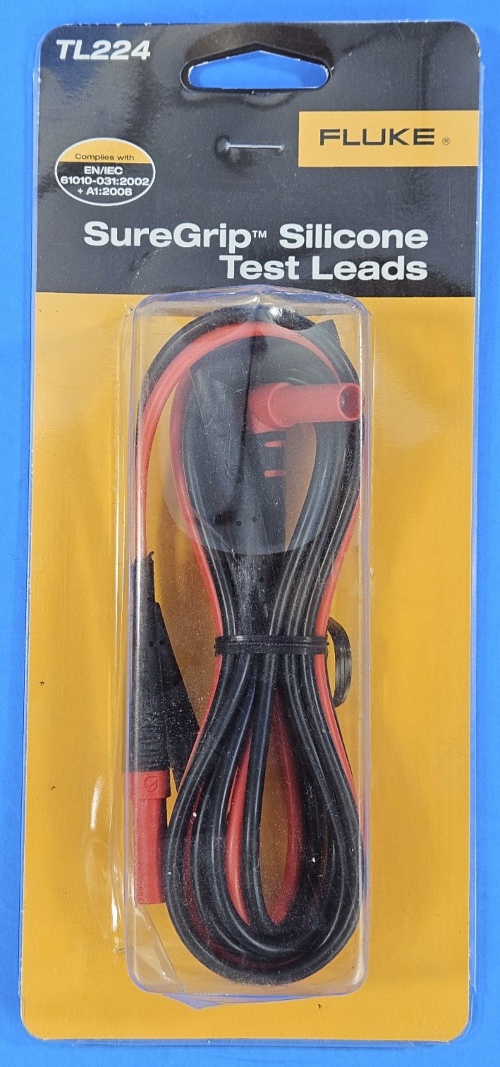New Fluke TL224 SureGrip Silicone Test Leads 1.5m Right Angle DMM Probes