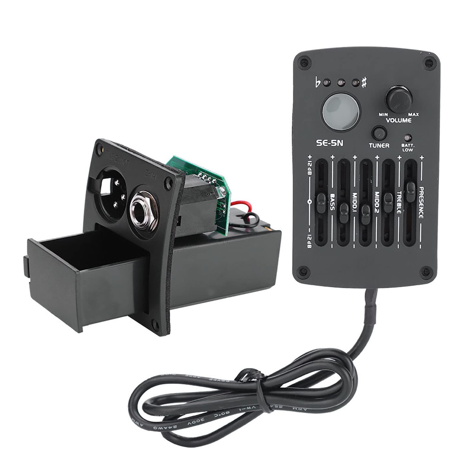 Acoustic Guitar 5-Band EQ Equalizer with Pickup Tuner, for Acoustic Guitar, U...