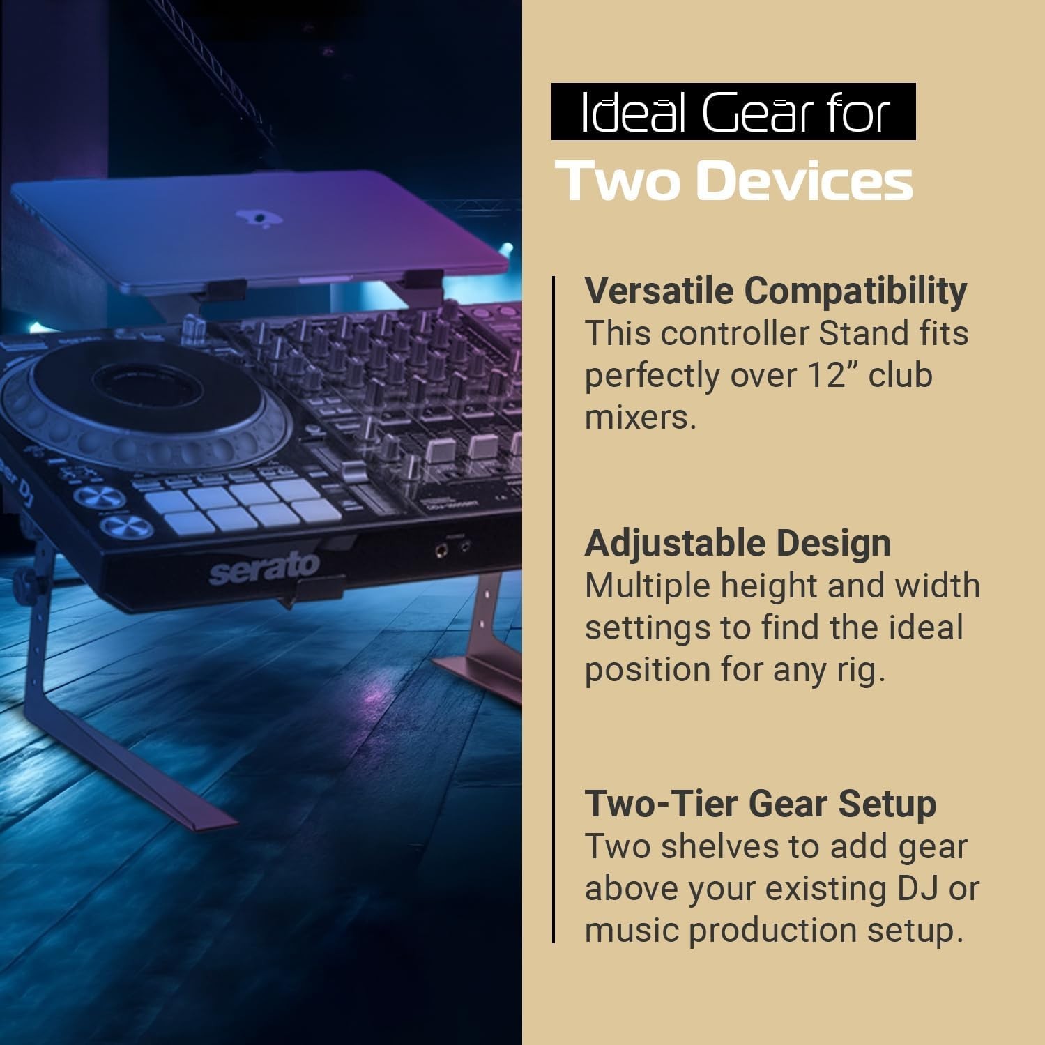 Professional DJ Stand - Compatible with Various Controllers^
