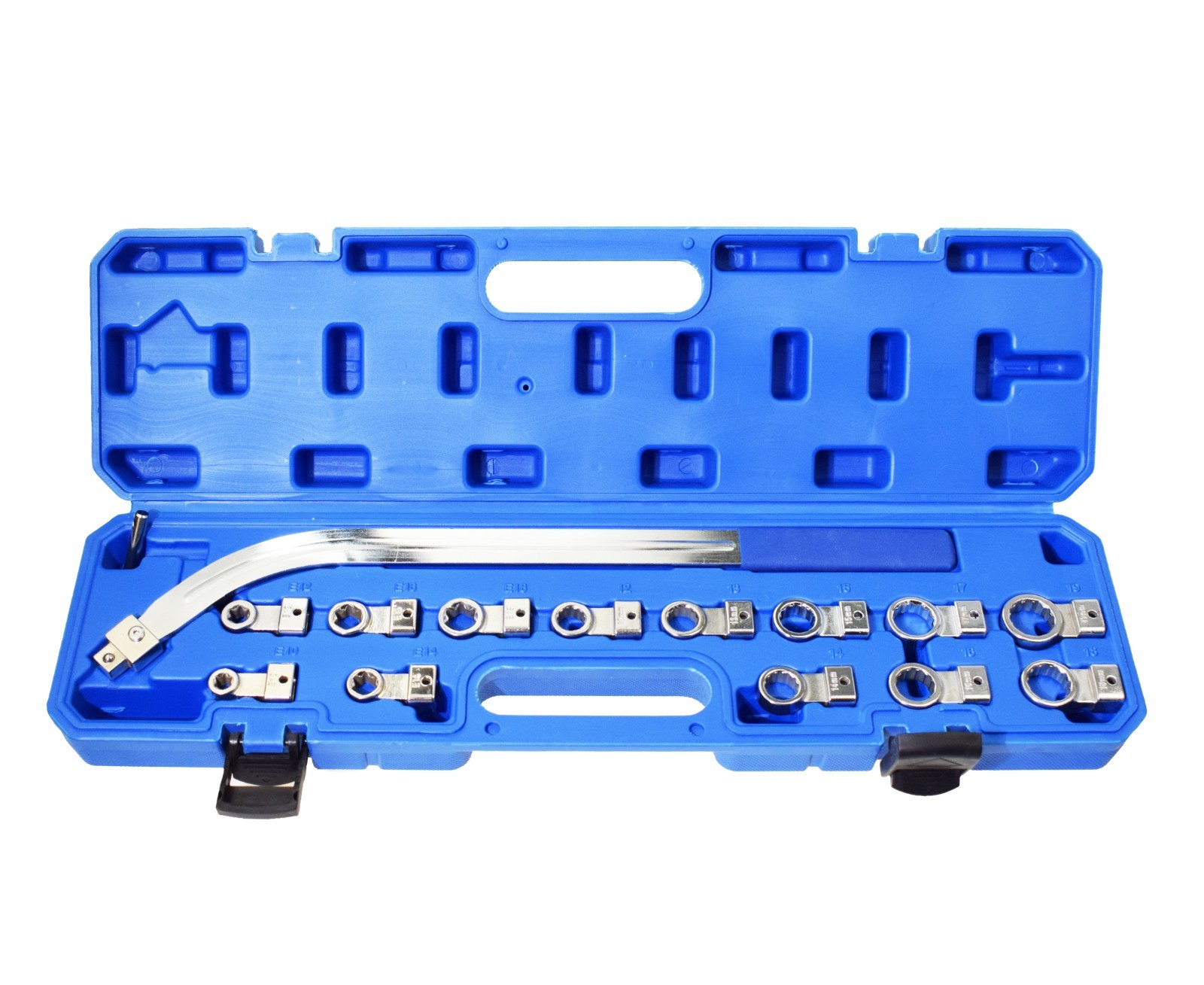 15PC Auxiliary Belt Tensioner Pulley Wrench 12-19mm Screw Removal Tool E10-18