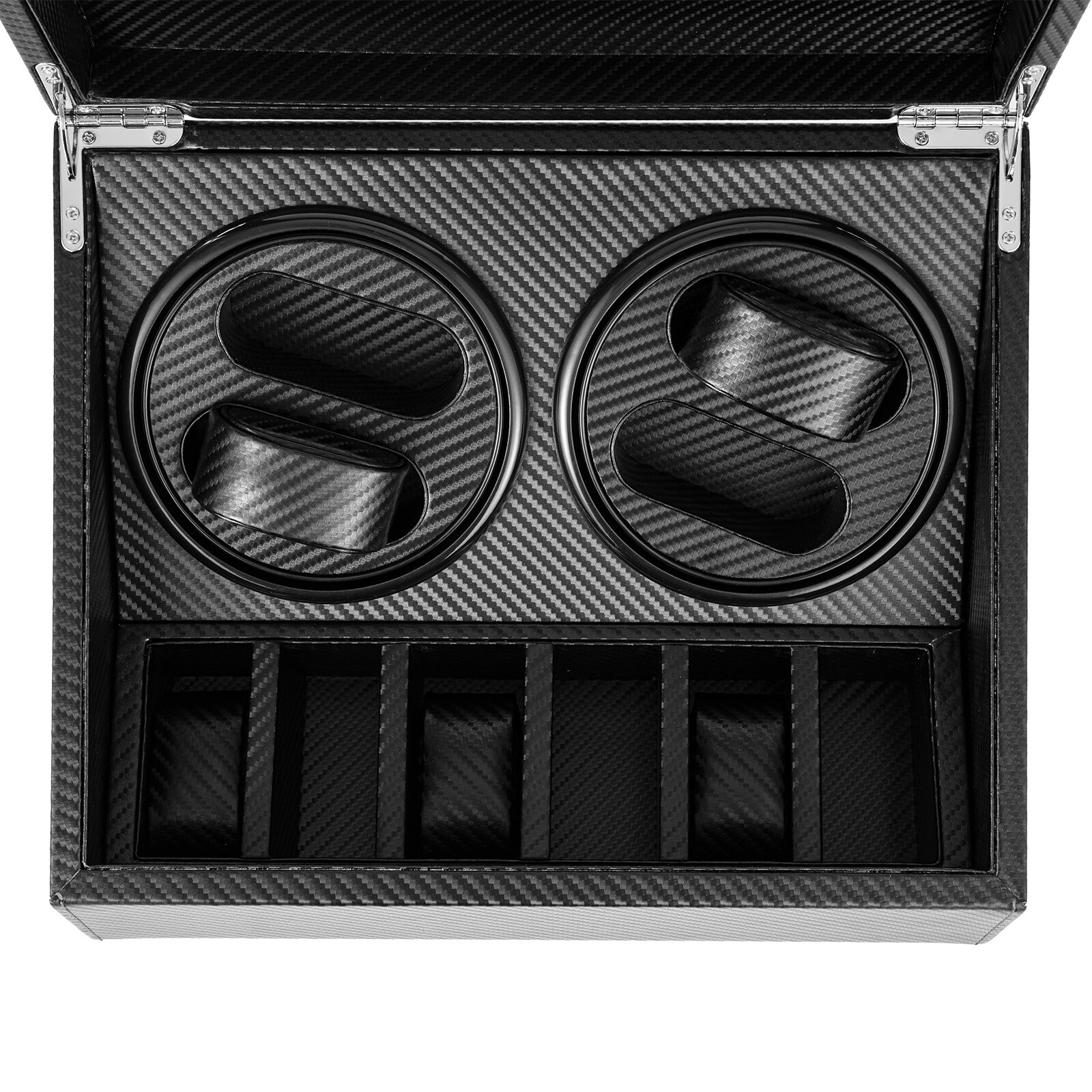 10 Slots Watch Winder Automatic Rotation MDF + PU Display Storage Box Black