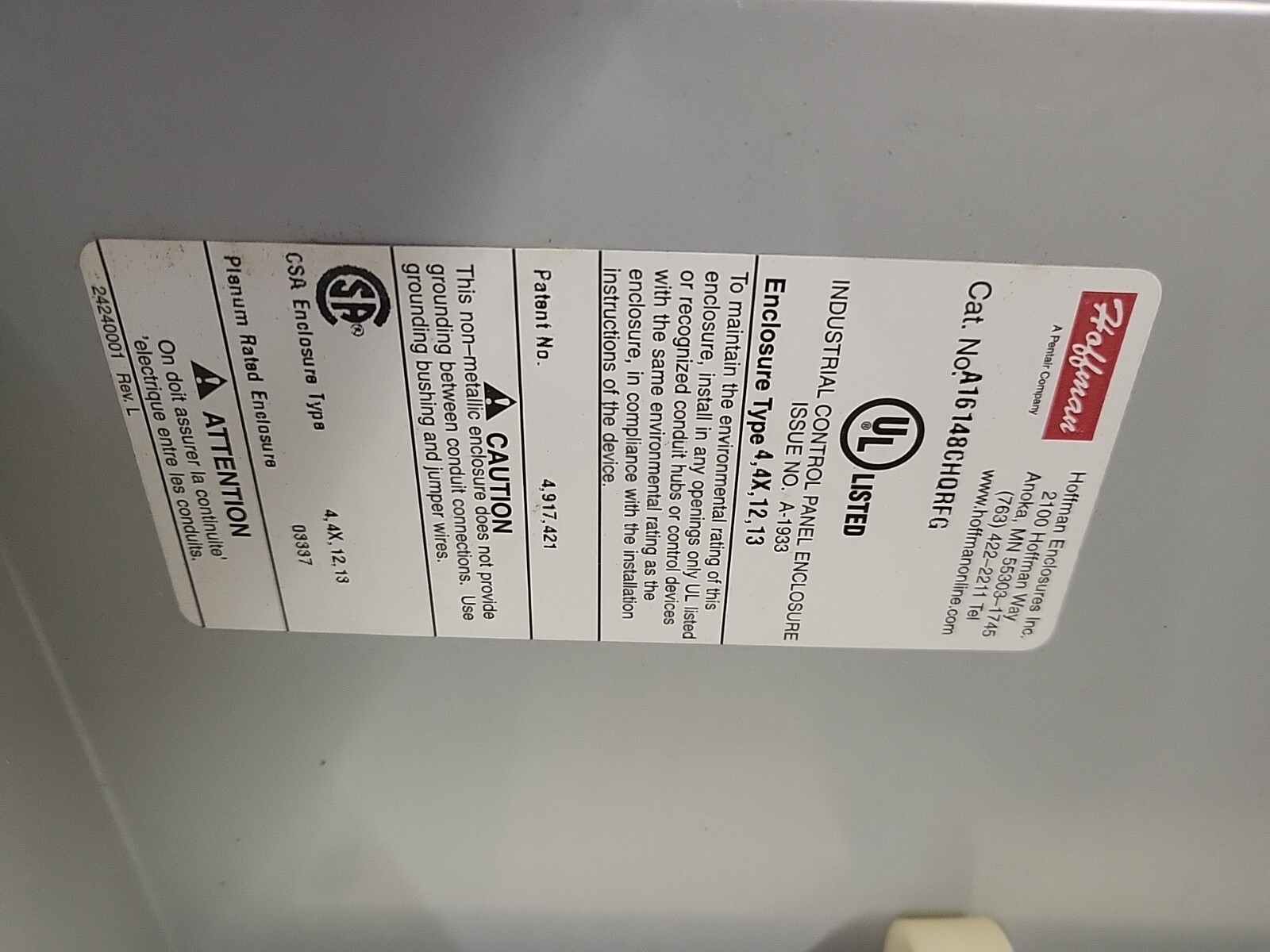 FIBER SENSYS DEFENDER SERIES 200 Perimeter ALARM PROCESSOR ENCLOSURE Box FD205