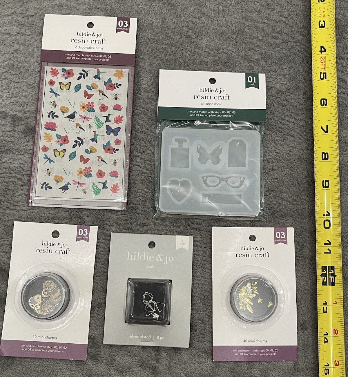 Hildie & Jo Resin Craft Supplies - Bails, Mini Charms, Deco Film, Silicone Mold