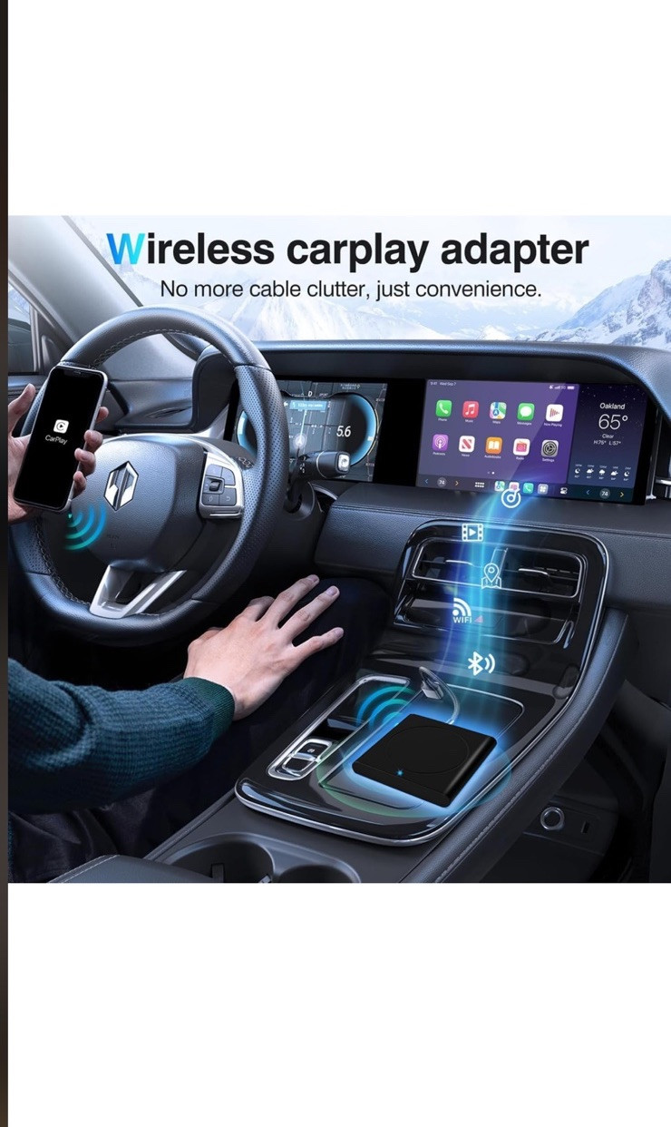 Wireless Carplay Adapter for Apple iPhone iOS 10+, Converts Wired to Wireless