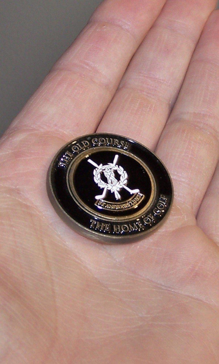 Magnetic Metal Enamel Duo Golf Ball Marker Coin THE OLD COURSE ST ANDREWS LINKS