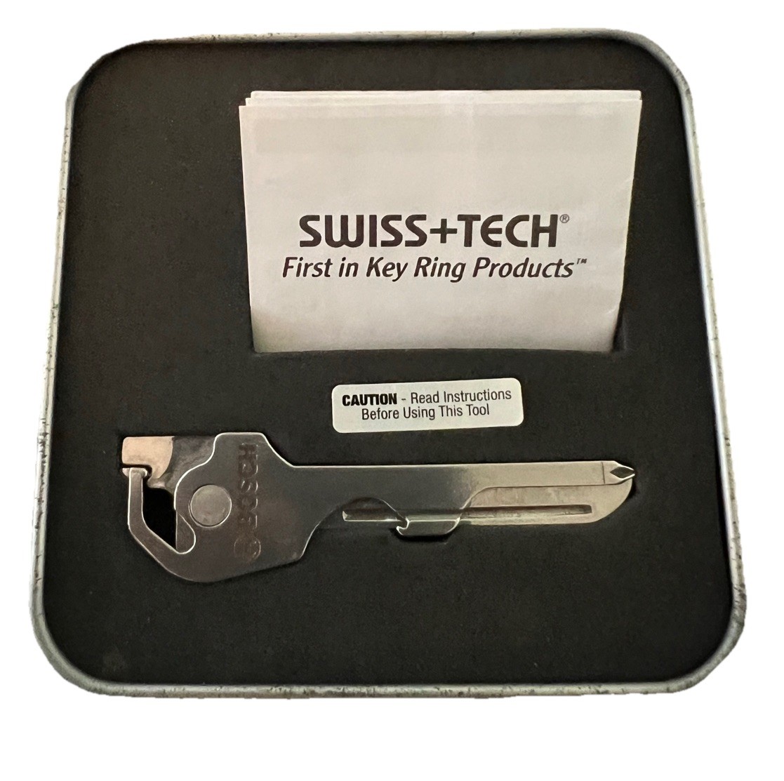 Rare Bosch Swiss Tech Keychain Utili-key W/Tin Box Logo Accessory BSH677
