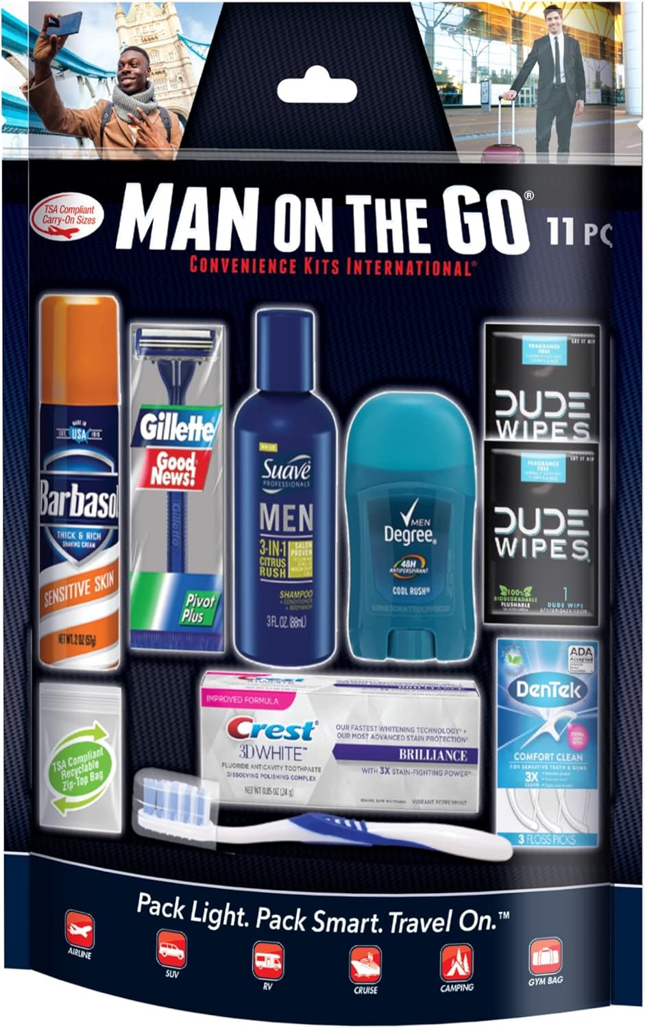 Men’S 11 Piece Kit with Oral Care and Grooming Essentials, Featuring: Travel Siz