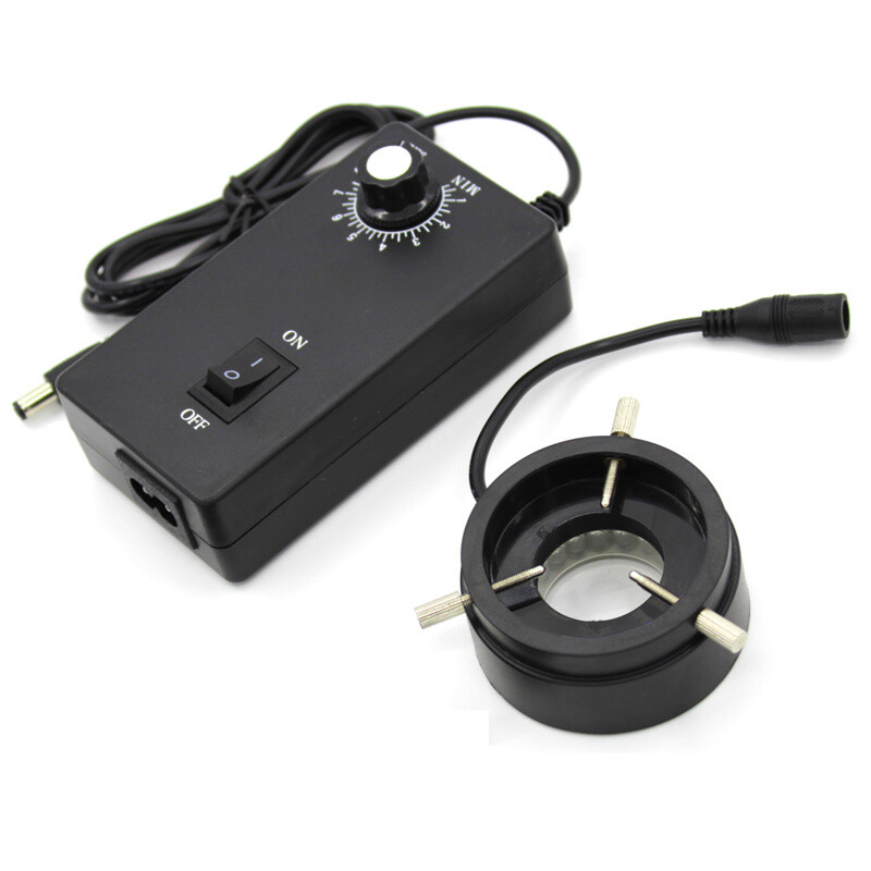 Microscope Ring Light Lamp Adjustable Inner 27/47mm with 40 LED White Brightness