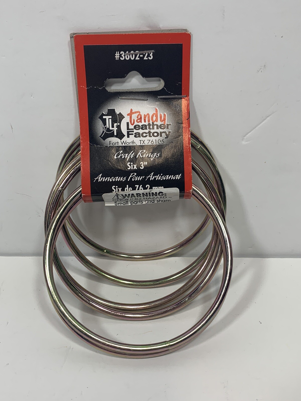 Tandy Leather Factory Craft Rings. 3” Rings