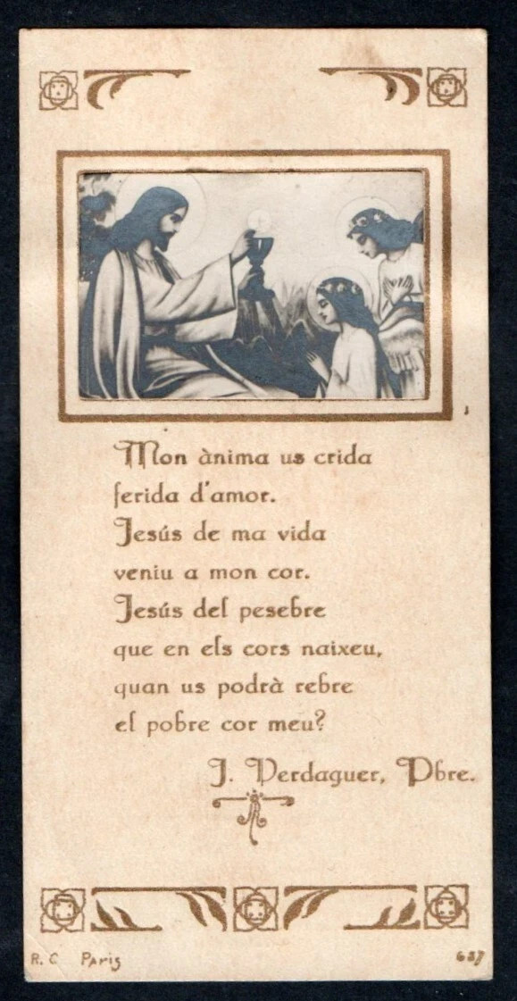 Holy card antique de Jesus santino image pieuses estampa