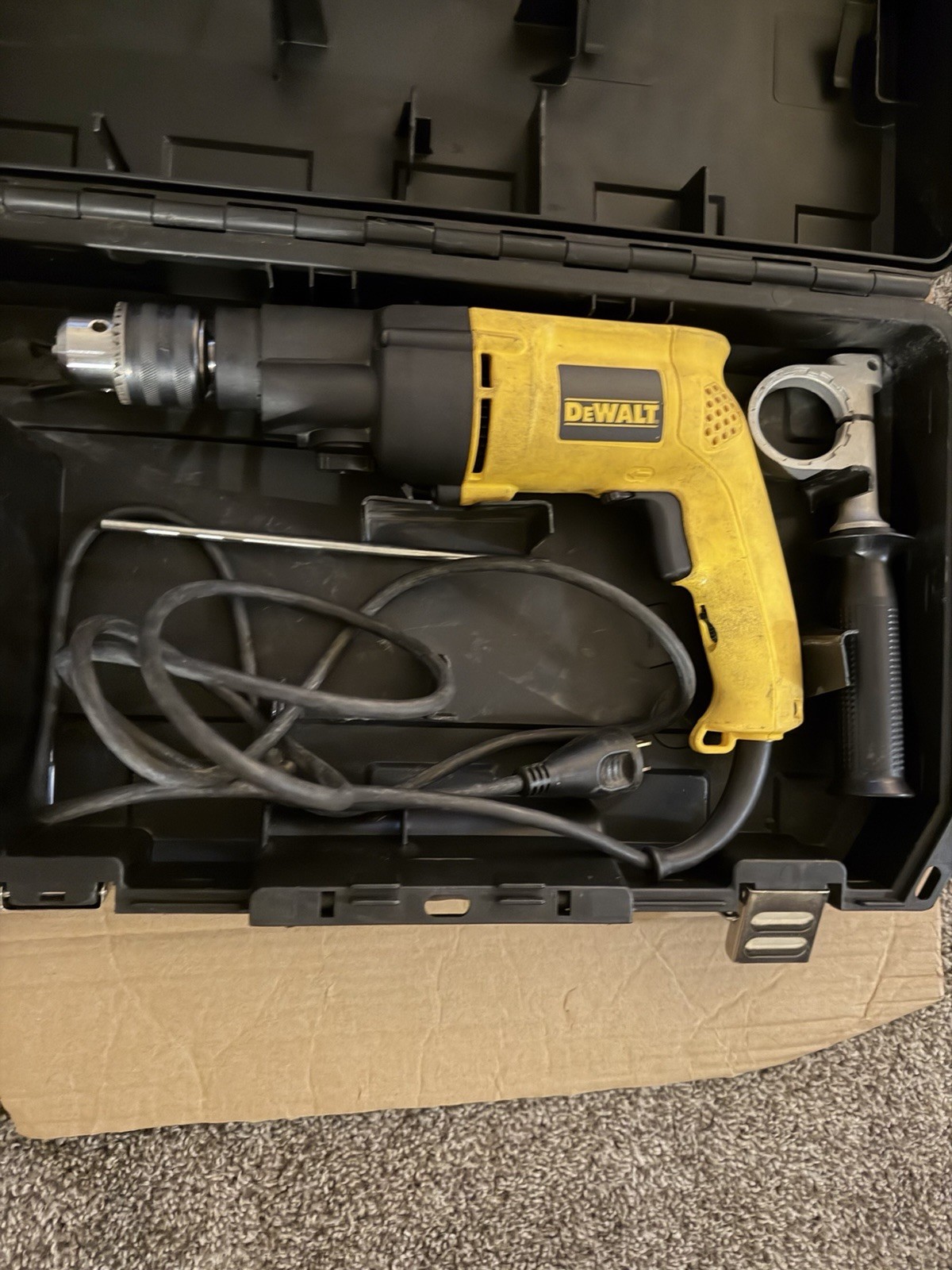 DeWalt DW505 1/2" VSR Hammer Drill. Corded. With Case.