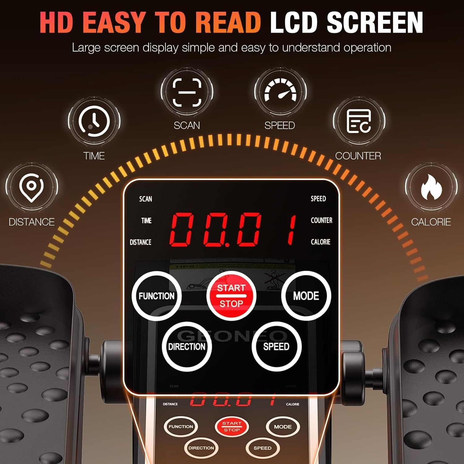 Compact Under Desk Elliptical with 12 Adjustable Speeds & Lightweight Design