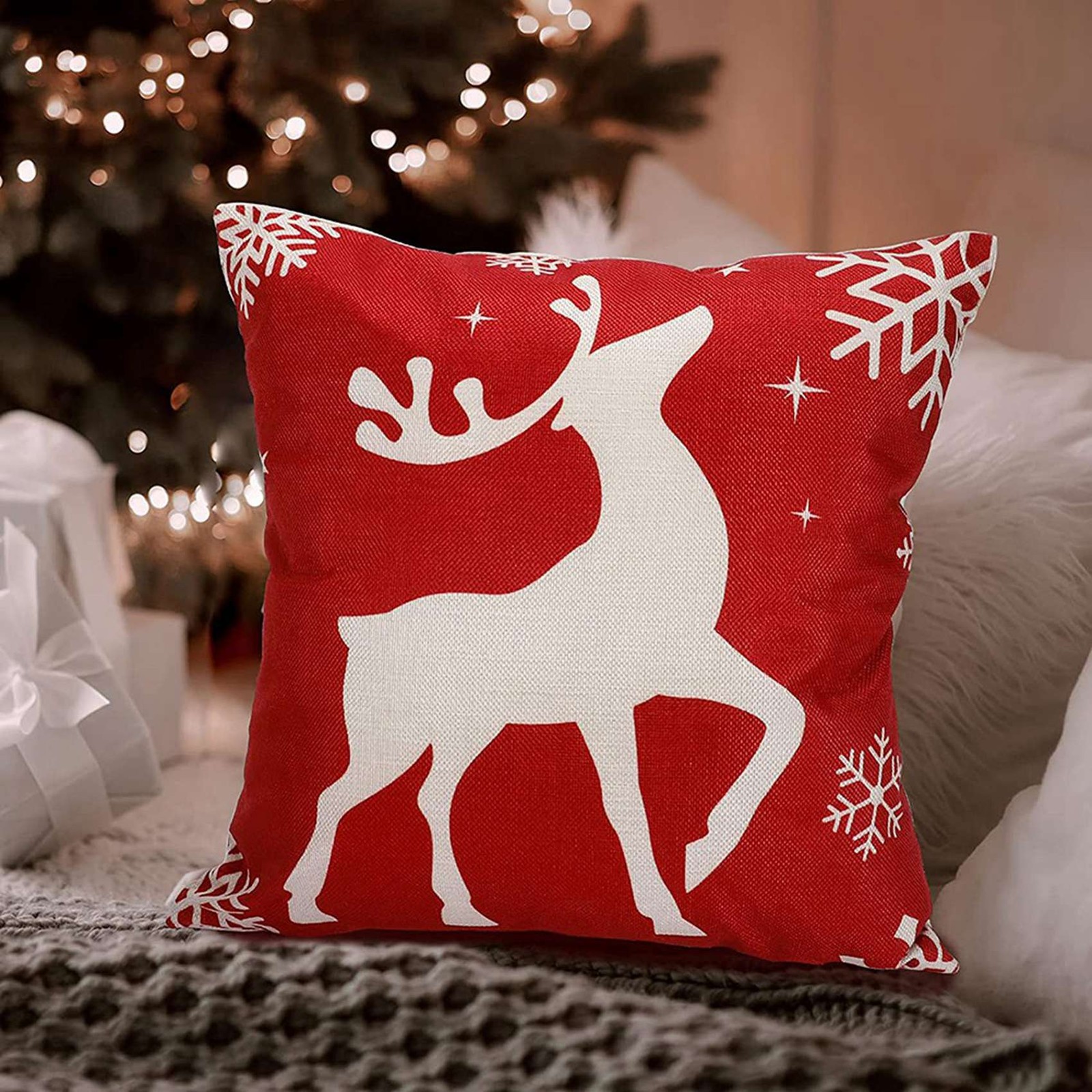 Christmas Pillow Covers 18x18 Set of 4 Christmas Decorations Farmhouse8040