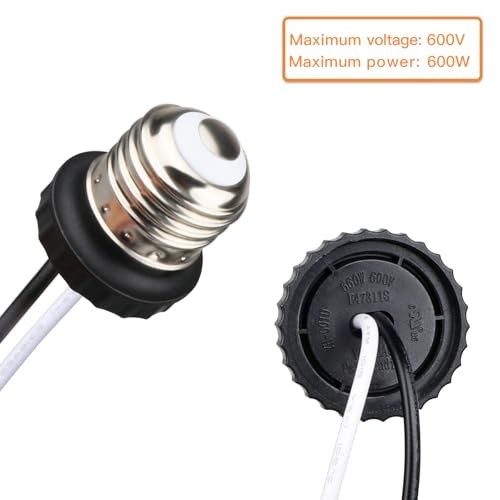 10 Pack E26 Socket Adapter, Screw-in Male Light Bulb Pigtail for LED Ceiling Lig