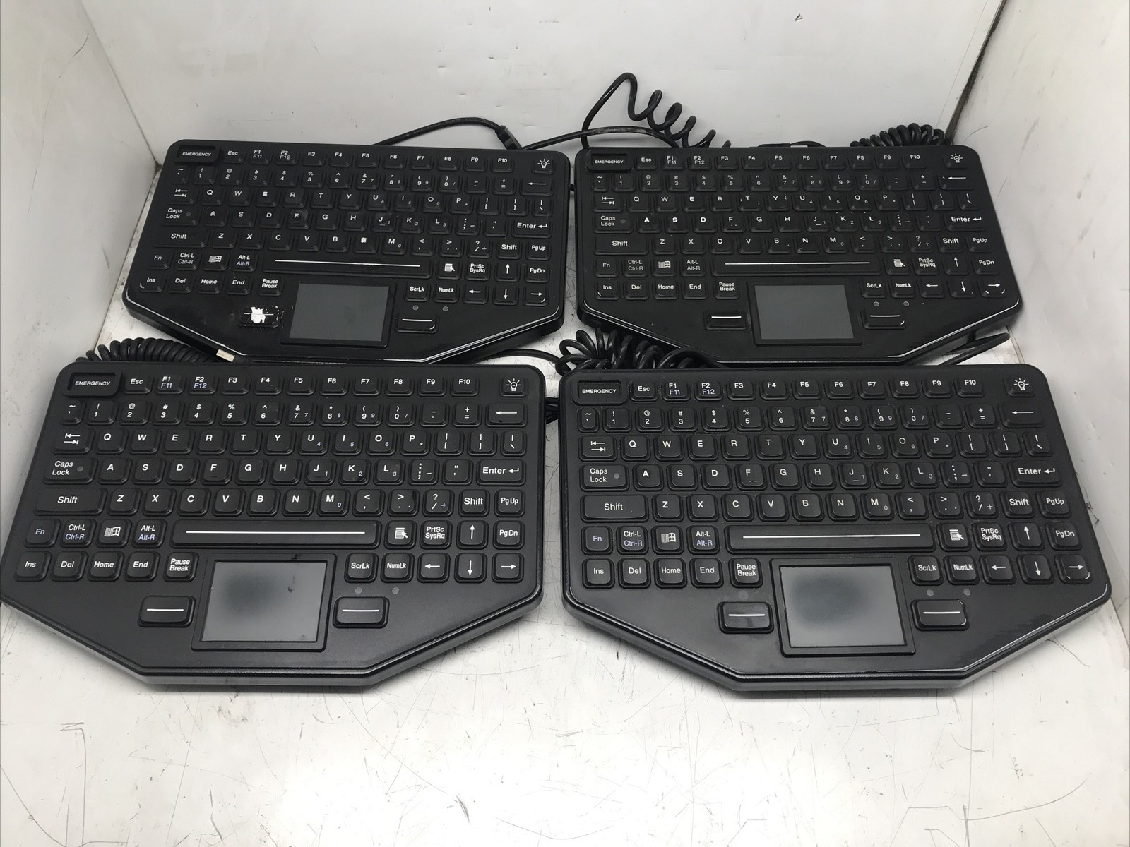 LOT OF 4 iKey Rugged Mountable Keyboard SL-86-911-TP-USB-P TESTED WORKING