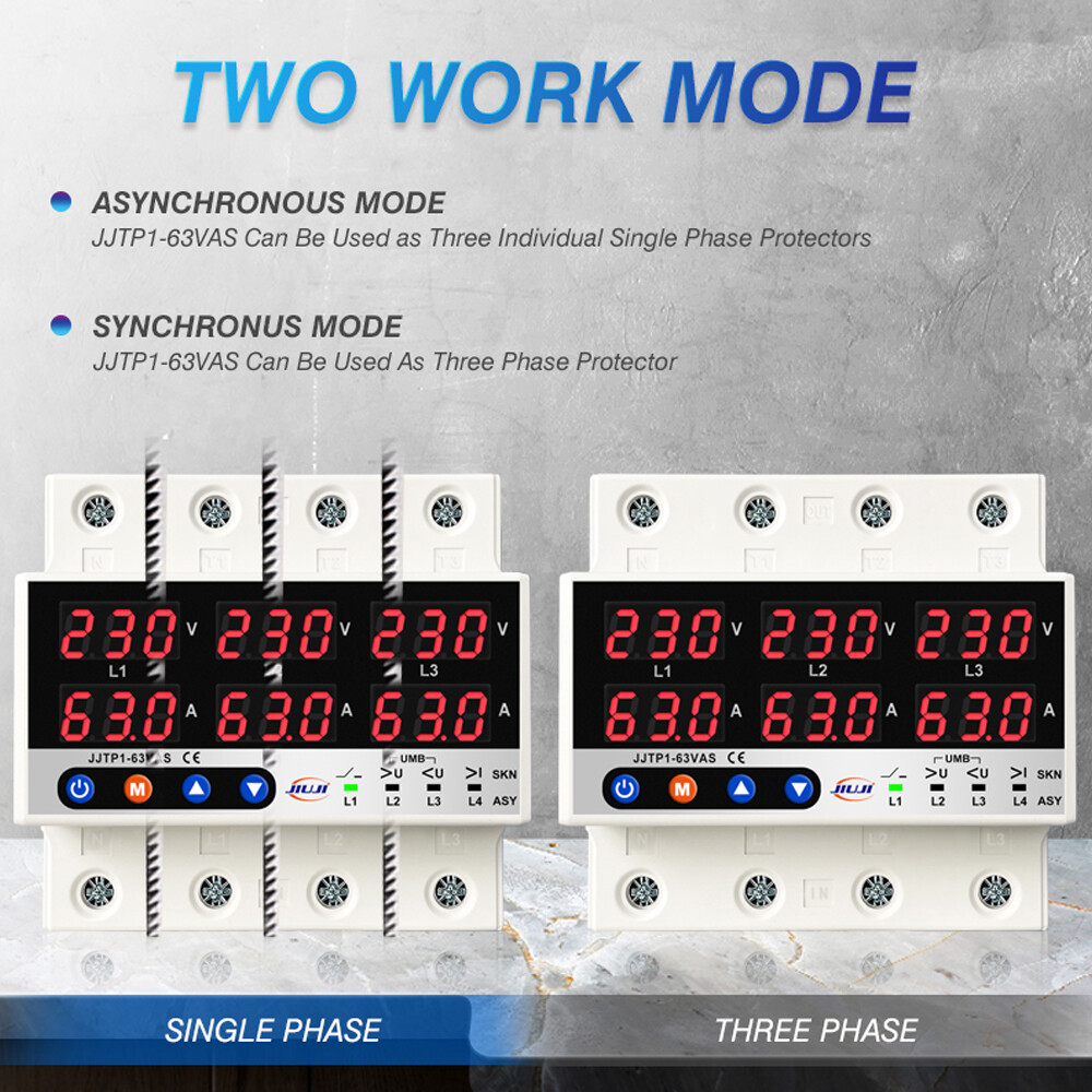 Three Phase Voltage and Current Protector Synchronous &Asynchronous Working R4R3
