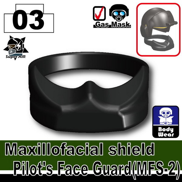 Maxillofacial Pilot Mask compatible with toy brick minifigures