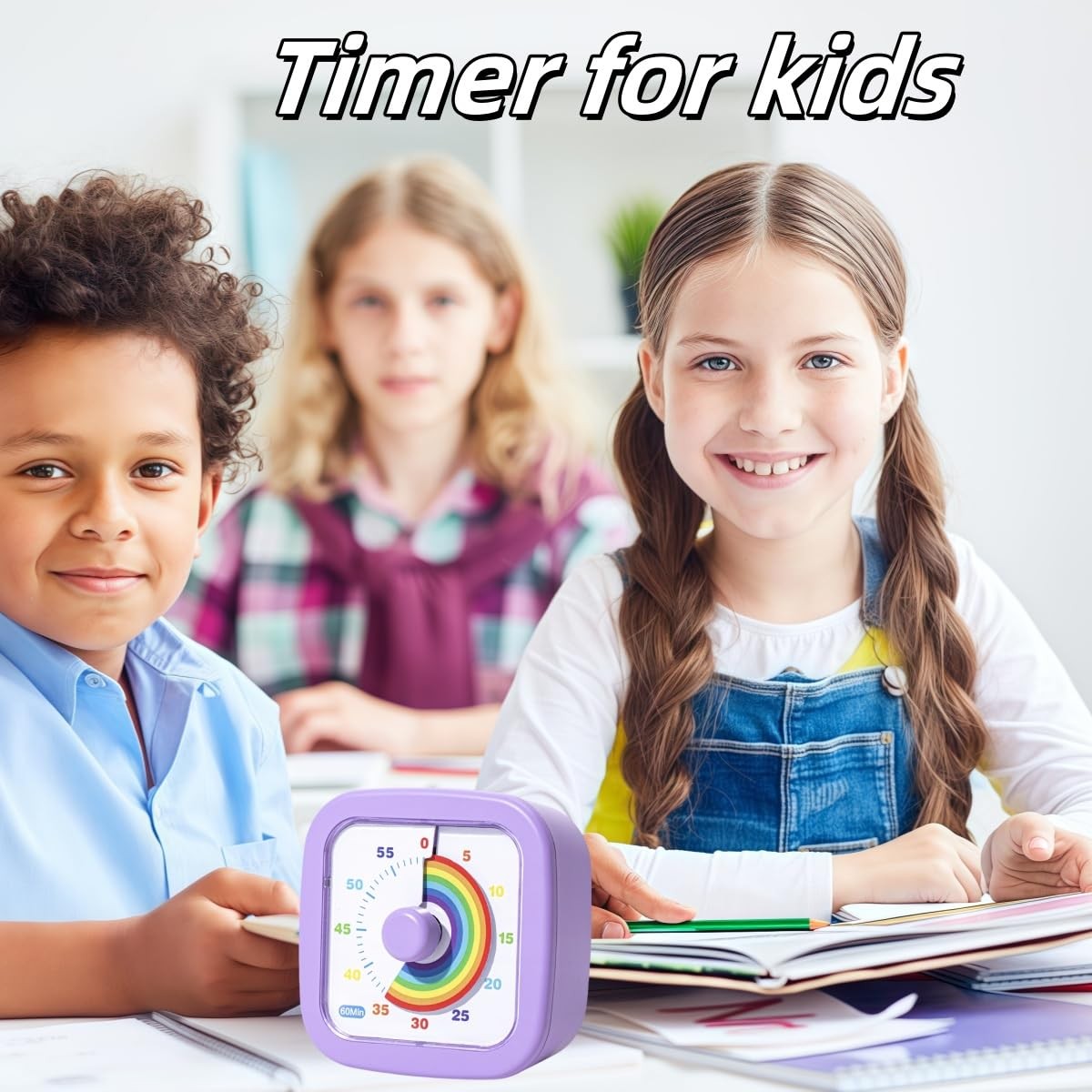Kids Visual Timer Cute Rainbow - 60 Minute Countdown Timer Time Management fo...