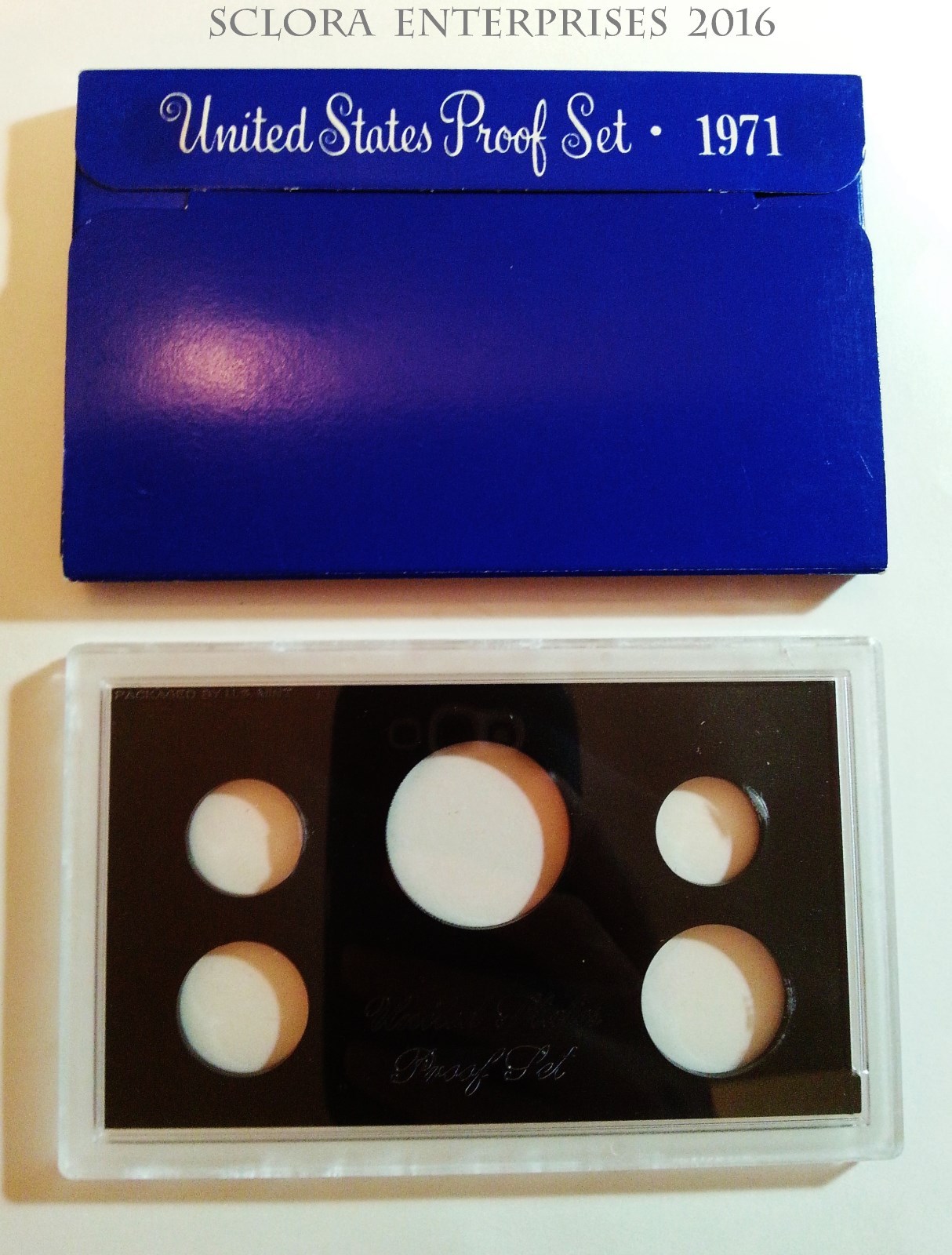 1971 Proof Set Box & Lens ONLY  *NO COINS*