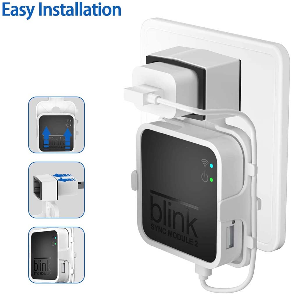 HOALCA 64GB USB Flash Drive & Outlet Wall Mount Bracket for Blink Sync Module 2
