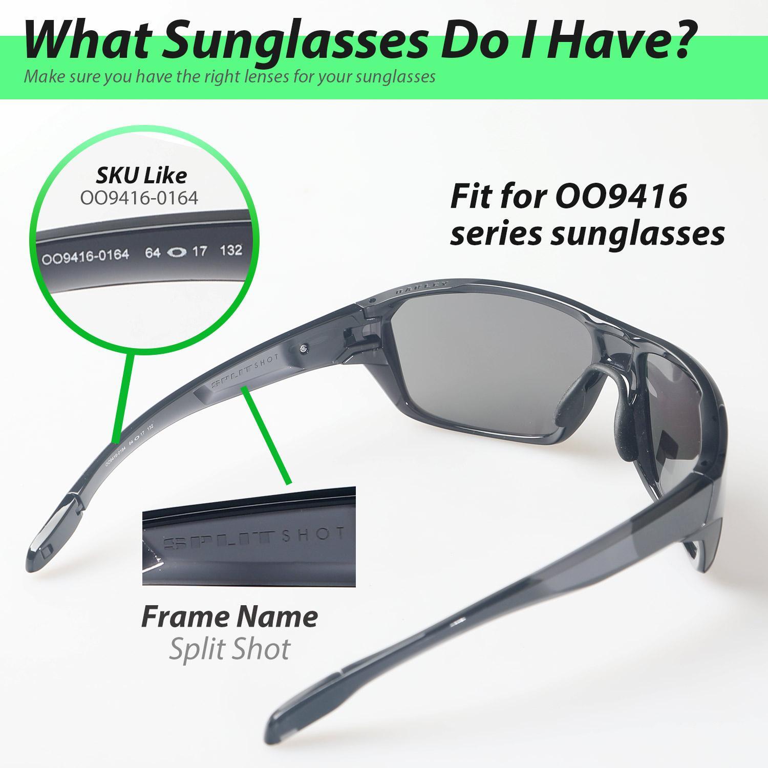 Walleva Black Polarized Replacement Lenses For Oakley Split Shot Sunglasses