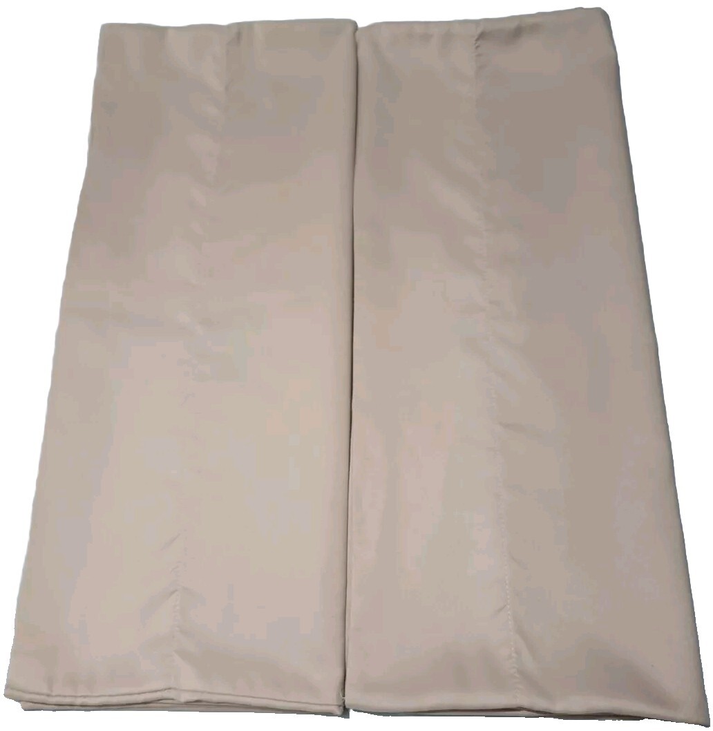 2 Tan Pillowcases 100% Polyester. 20 X 32 Standard/queen.
