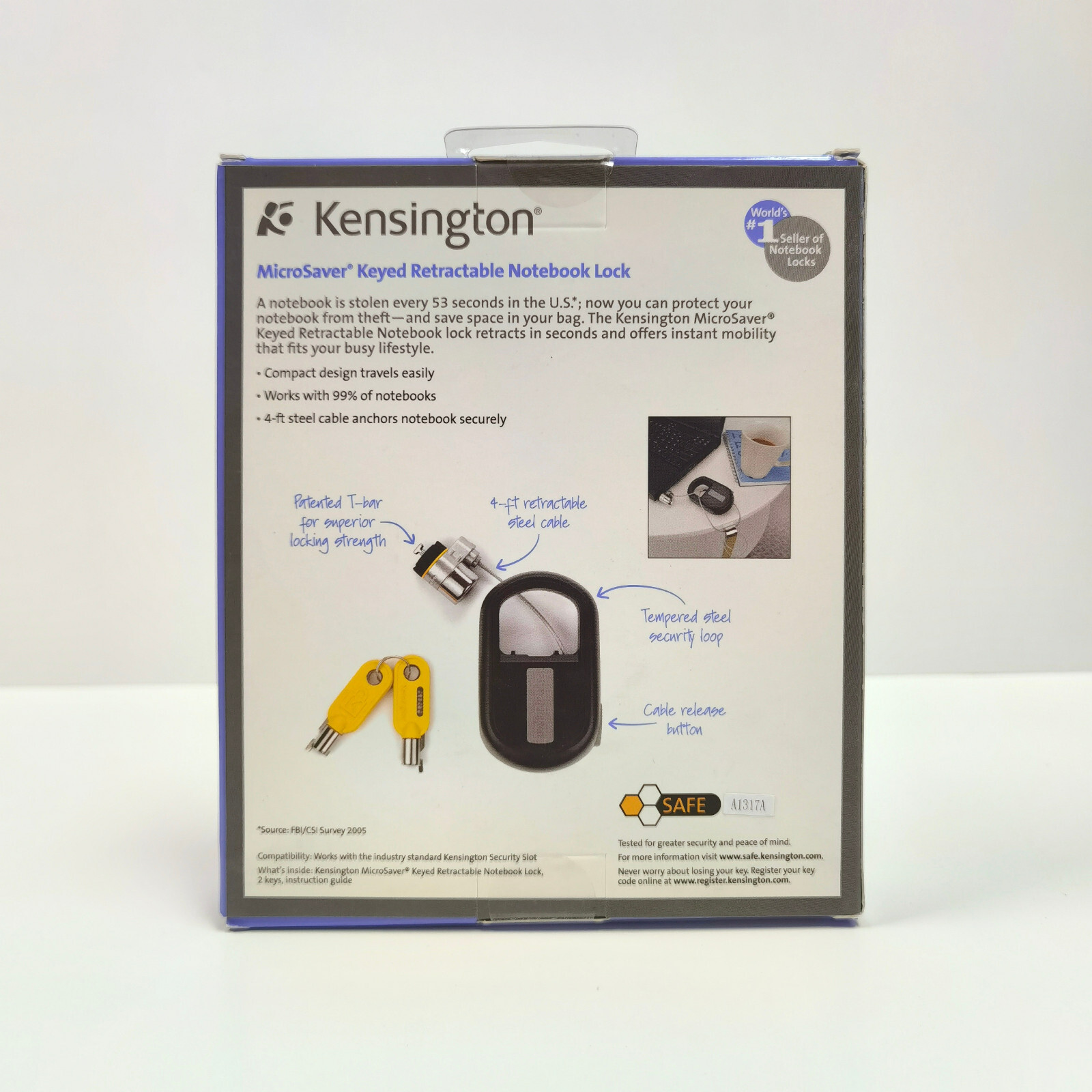 Kensington MicroSaver Keyed Retractable Notebook Lock (Open Box )